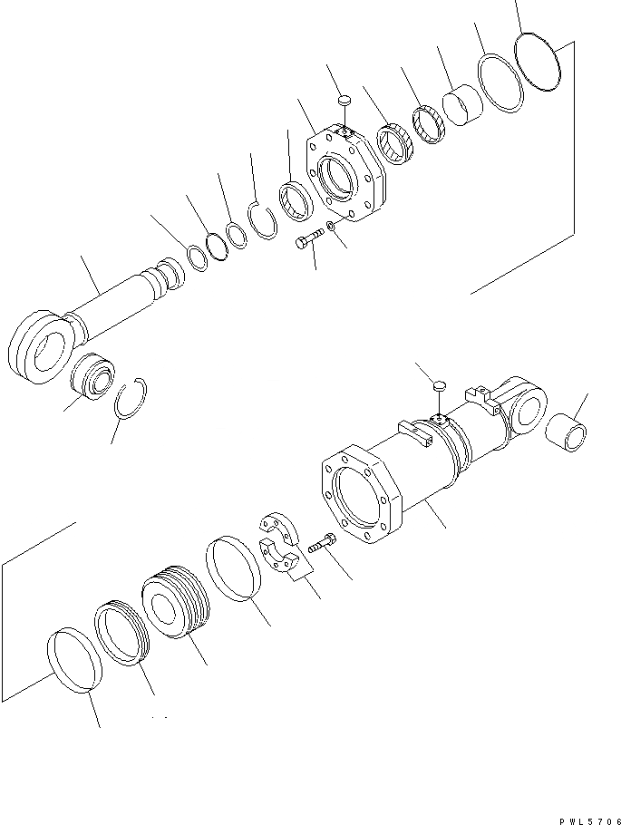Схема запчастей Komatsu D575A-3-M - ДВОЙН. ЦИЛИНДР ПЕРЕКОСА (С РЫХЛИТЕЛЕМ)(№-) ОСНОВН. КОМПОНЕНТЫ И РЕМКОМПЛЕКТЫ