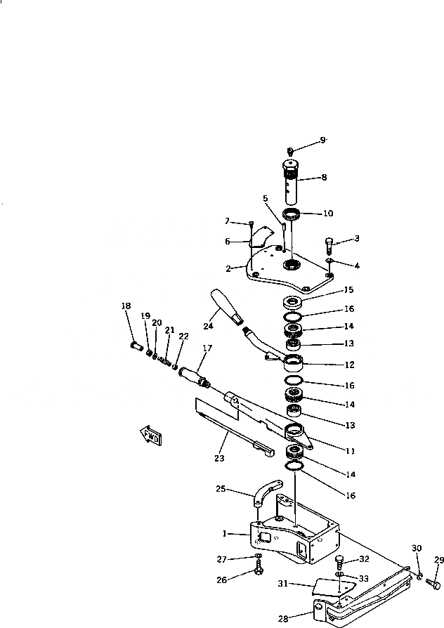 Схема запчастей Komatsu D58E-1A - РЫЧАГ УПРАВЛ-Я ЛЕБЕДКОЙ РАБОЧЕЕ ОБОРУДОВАНИЕ