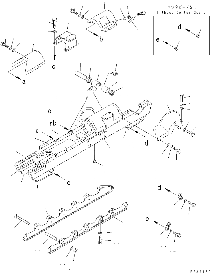 Схема запчастей Komatsu D58E-1B - ГУСЕНИЧНАЯ РАМА(№88-) ХОДОВАЯ