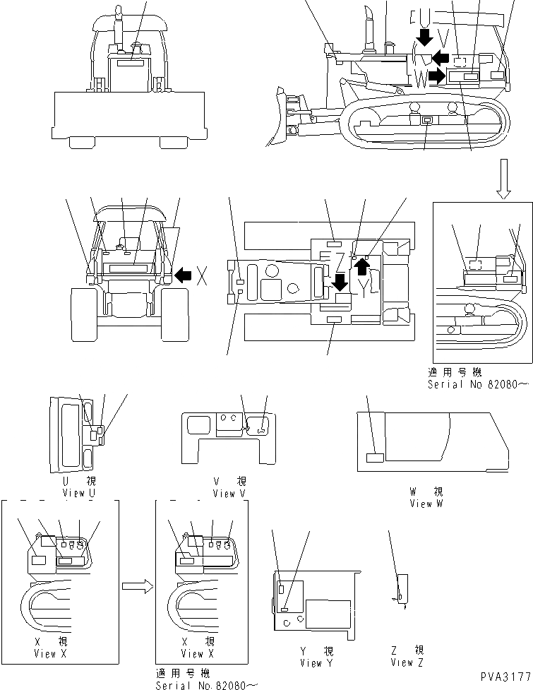 Схема запчастей Komatsu D58E-1B - МАРКИРОВКА (ФРАНЦИЯ) (EXCEPT FRANCE)(№88-) МАРКИРОВКА