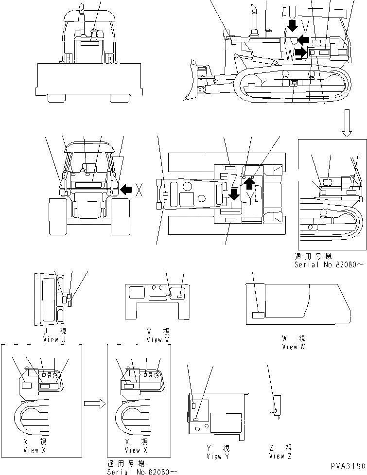 Схема запчастей Komatsu D58E-1B - МАРКИРОВКА (АНГЛ.) (ШУМОПОДАВЛ. ДЛЯ EC)(№8-87) МАРКИРОВКА