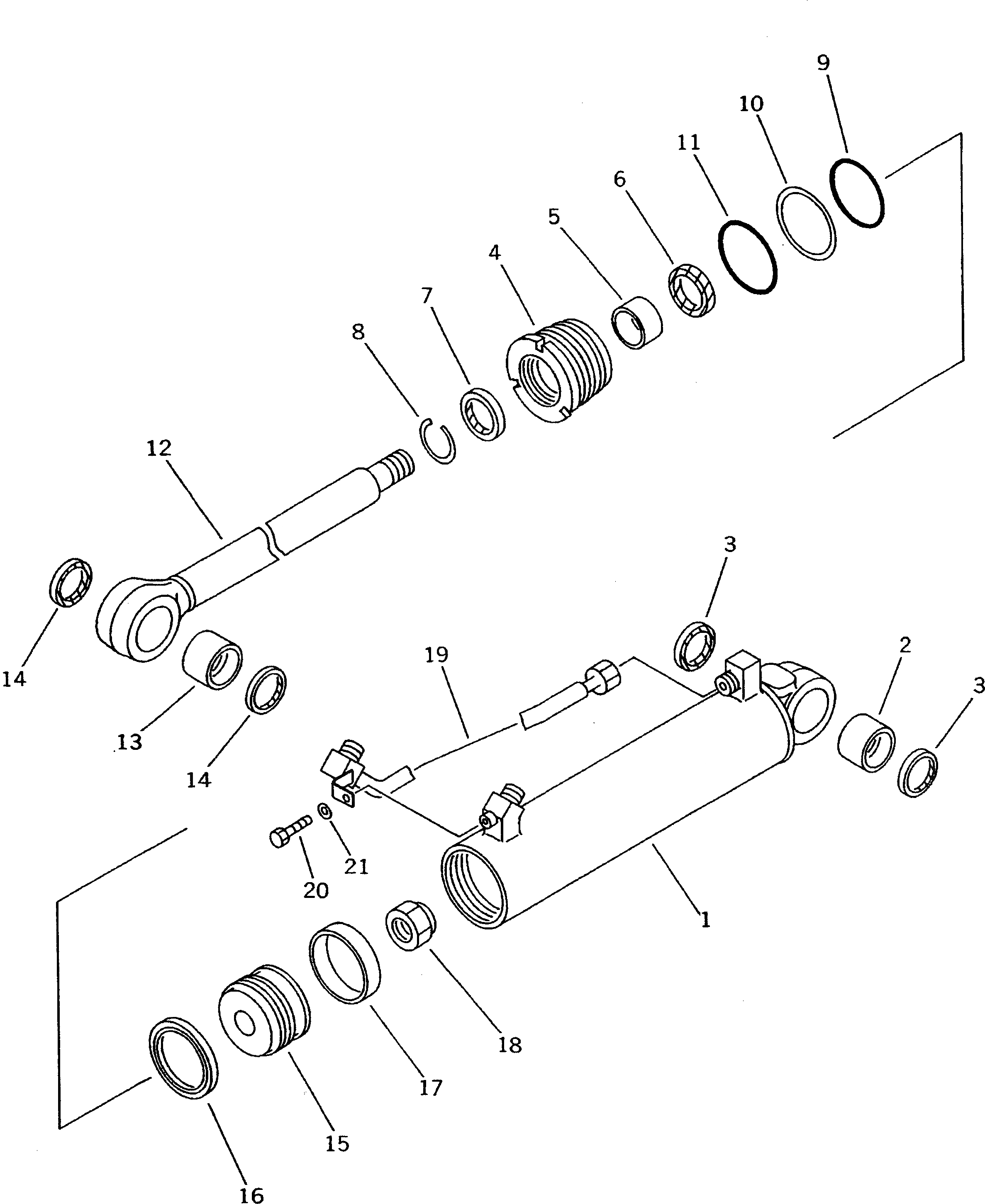 Схема запчастей Komatsu D58E-1B - ЦИЛИНДР ПОДЪЕМА ОТВАЛА(№88-) ОСНОВН. КОМПОНЕНТЫ И РЕМКОМПЛЕКТЫ