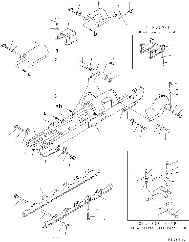 Схема запчастей Komatsu D58E-1 - ГУСЕНИЧНАЯ РАМА ХОДОВАЯ