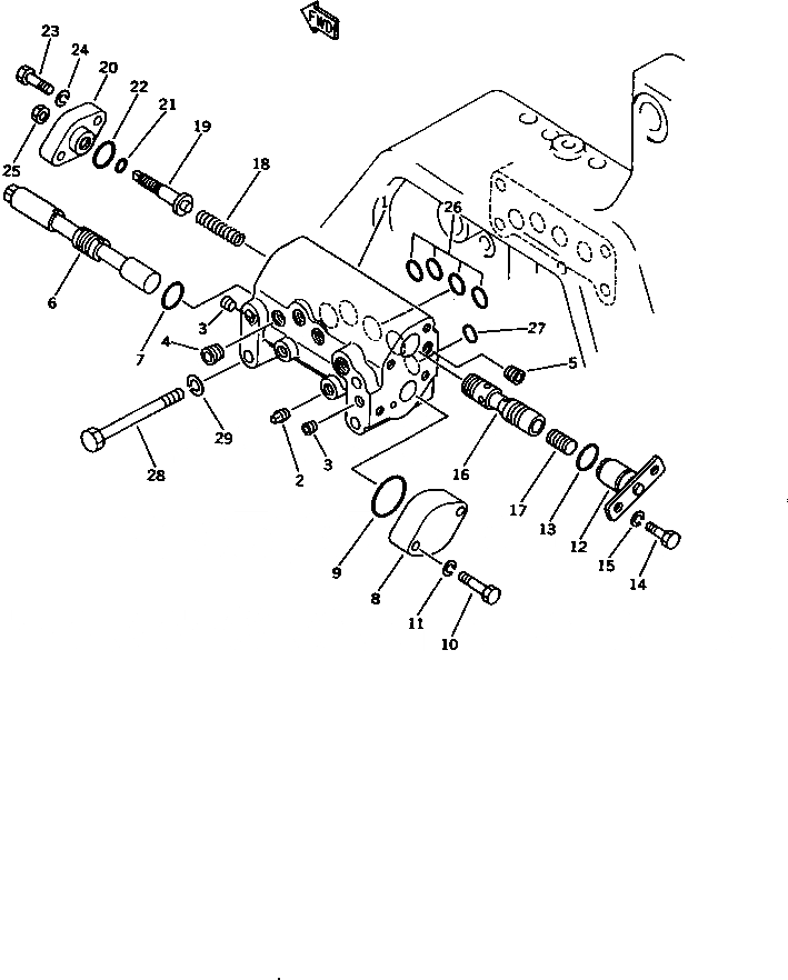 Схема запчастей Komatsu D58E-1 - ЛЕБЕДКА УПРАВЛЯЮЩ. КЛАПАН РАБОЧЕЕ ОБОРУДОВАНИЕ