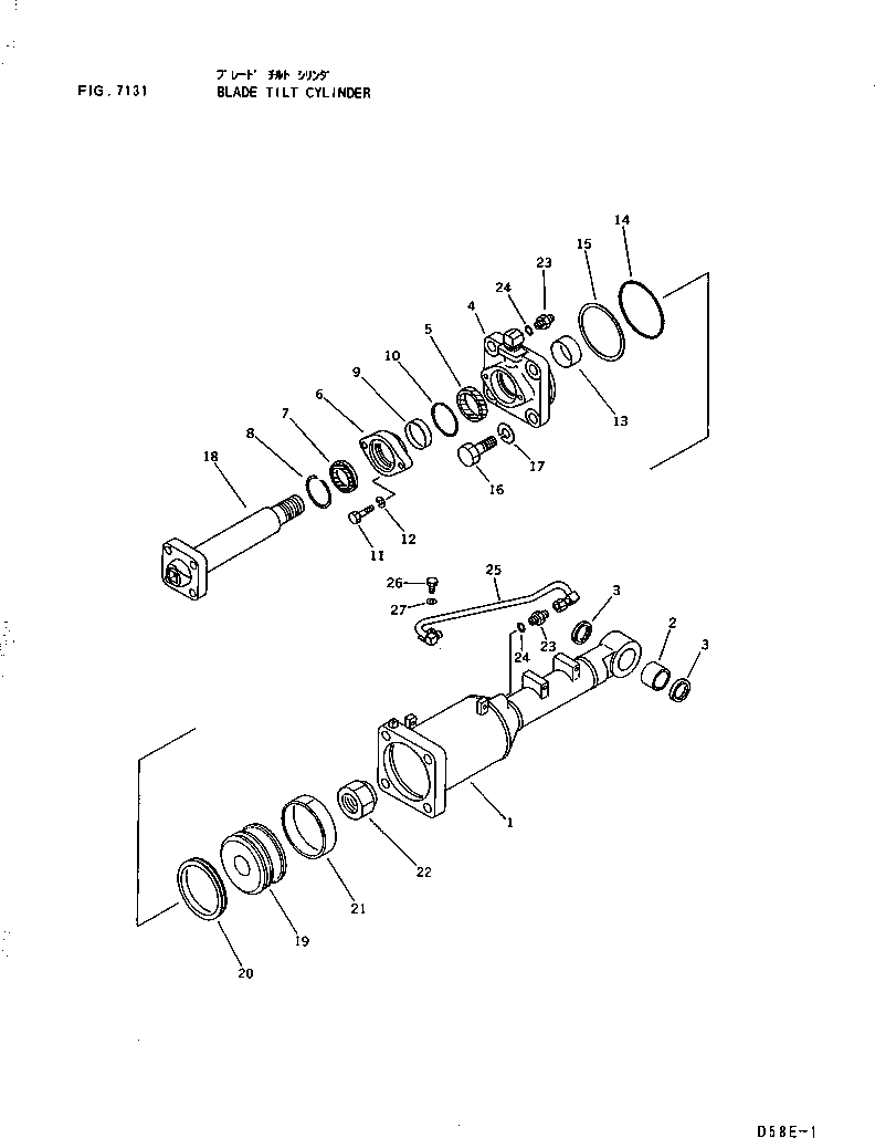 Схема запчастей Komatsu D58E-1 - ЦИЛИНДР ПЕРЕКОСА ОТВАЛА ОСНОВН. КОМПОНЕНТЫ И РЕМКОМПЛЕКТЫ