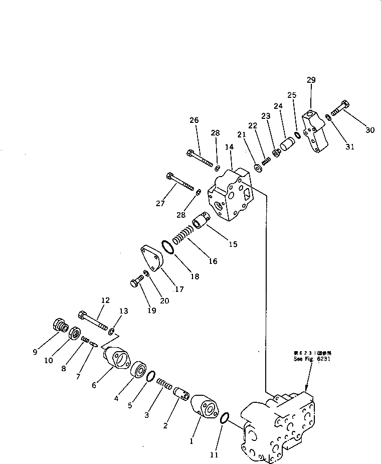 Схема запчастей Komatsu D58E-1 - ГИДР. БАК. AND КЛАПАН (/) (ДЛЯ ПОВОРОТНОГО ОТВАЛА) ОСНОВН. КОМПОНЕНТЫ И РЕМКОМПЛЕКТЫ