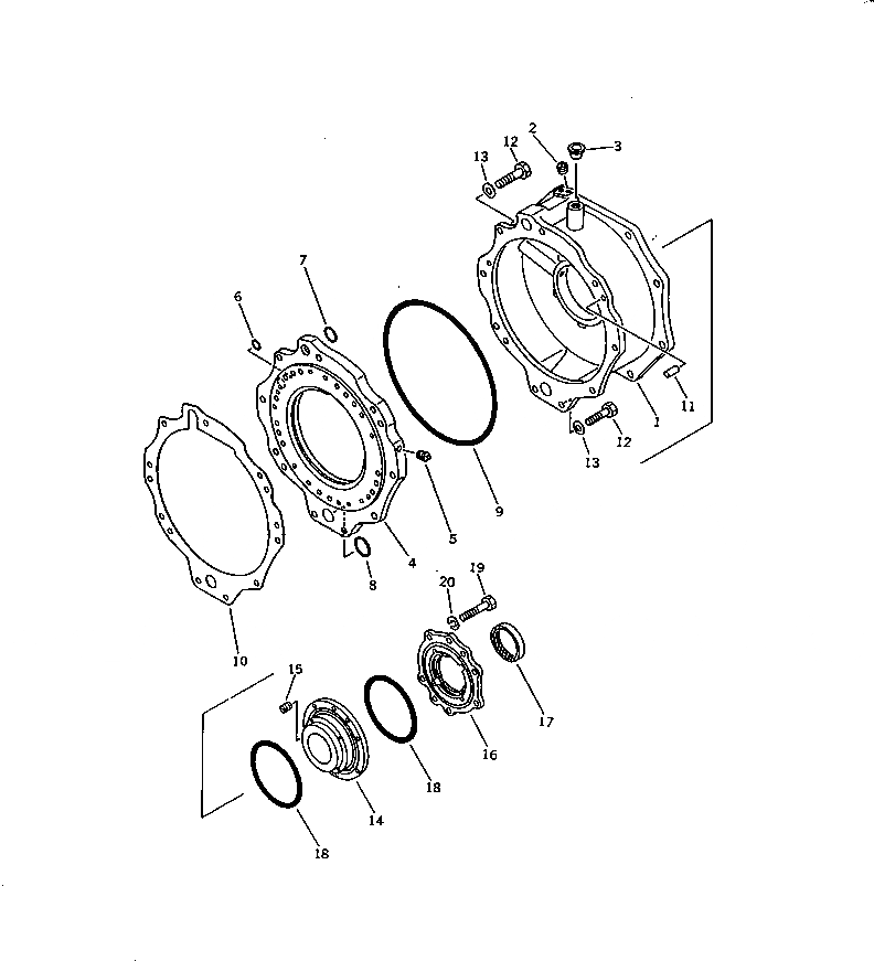 Схема запчастей Komatsu D58P-1B - ТРАНСМИССИЯ ЗАДН. КРЫШКА (MONO РЫЧАГ УПРАВЛ-Е SPC.)(№87-) СИЛОВАЯ ПЕРЕДАЧА И КОНЕЧНАЯ ПЕРЕДАЧА