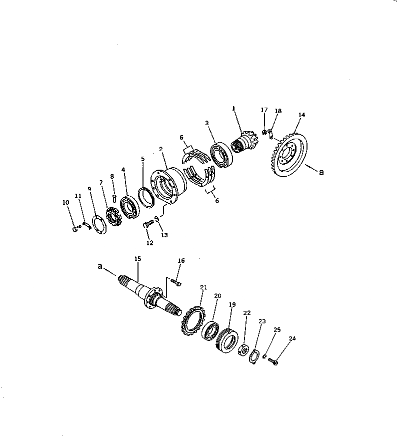 Схема запчастей Komatsu D58P-1B - КОНИЧЕСКАЯ ПЕРЕДАЧА ВАЛ СИЛОВАЯ ПЕРЕДАЧА И КОНЕЧНАЯ ПЕРЕДАЧА