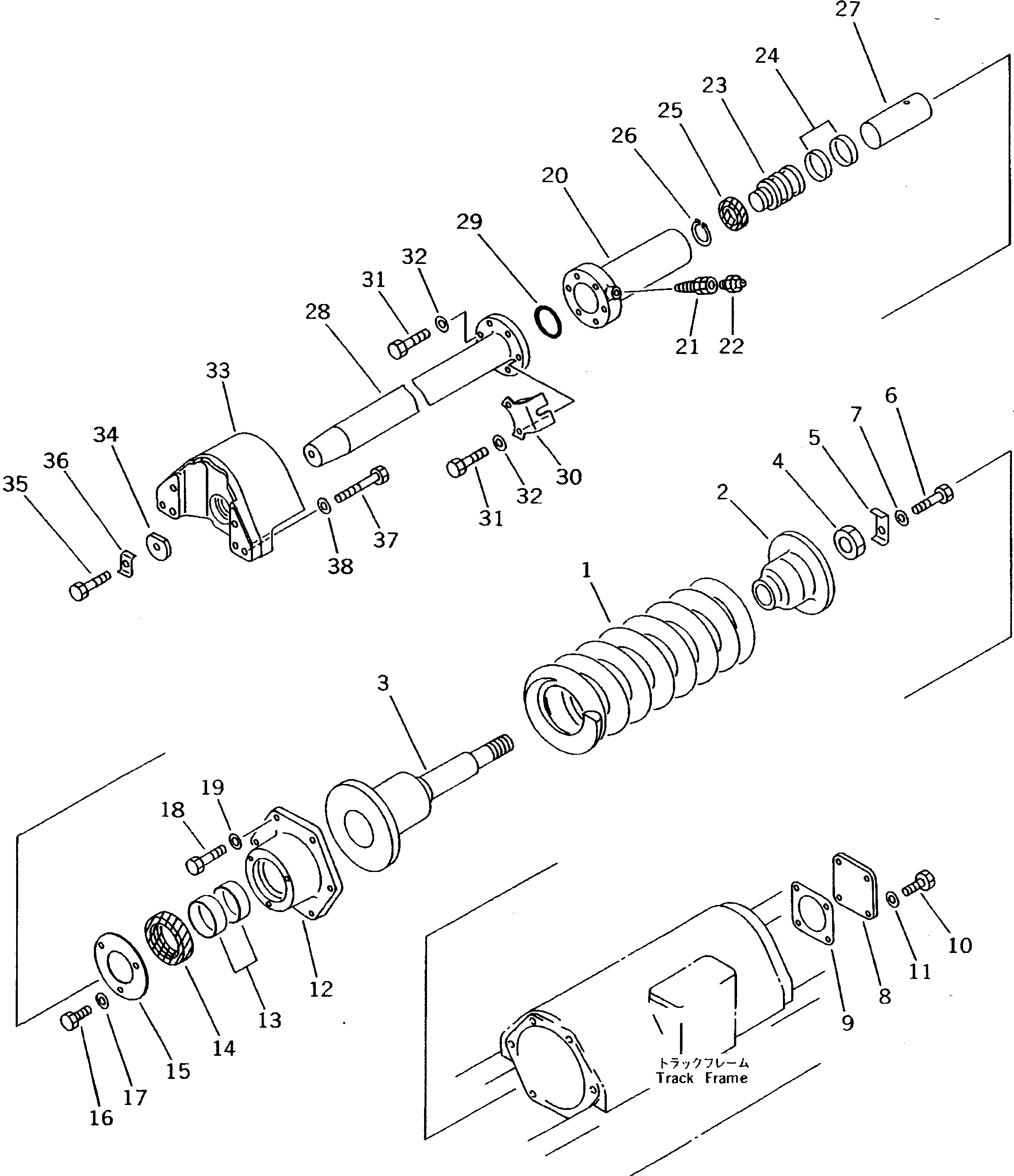 Схема запчастей Komatsu D58P-1B - ПРУЖИНА(№8-) ХОДОВАЯ