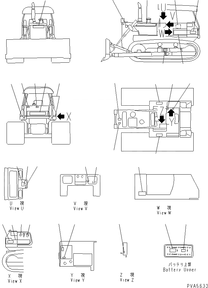 Схема запчастей Komatsu D58P-1B - МАРКИРОВКА (АНГЛ.) (ДЛЯ США)(№8-) МАРКИРОВКА
