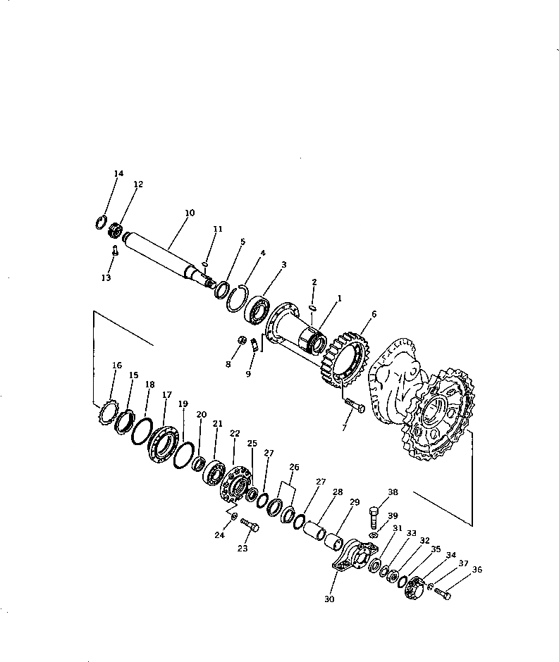 Схема запчастей Komatsu D58P-1 - КОНЕЧНАЯ ПЕРЕДАЧА ВАЛ СИЛОВАЯ ПЕРЕДАЧА И КОНЕЧНАЯ ПЕРЕДАЧА
