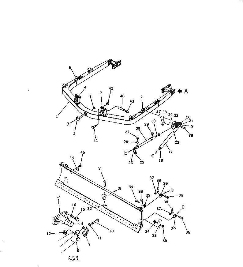 Схема запчастей Komatsu D58P-1 - С-ОБРАЗН. РАМА РАБОЧЕЕ ОБОРУДОВАНИЕ