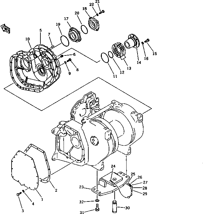 Схема запчастей Komatsu D58P-1 - ЛЕБЕДКА КОРПУС КРЫШКАAND СЦЕПКА РАБОЧЕЕ ОБОРУДОВАНИЕ
