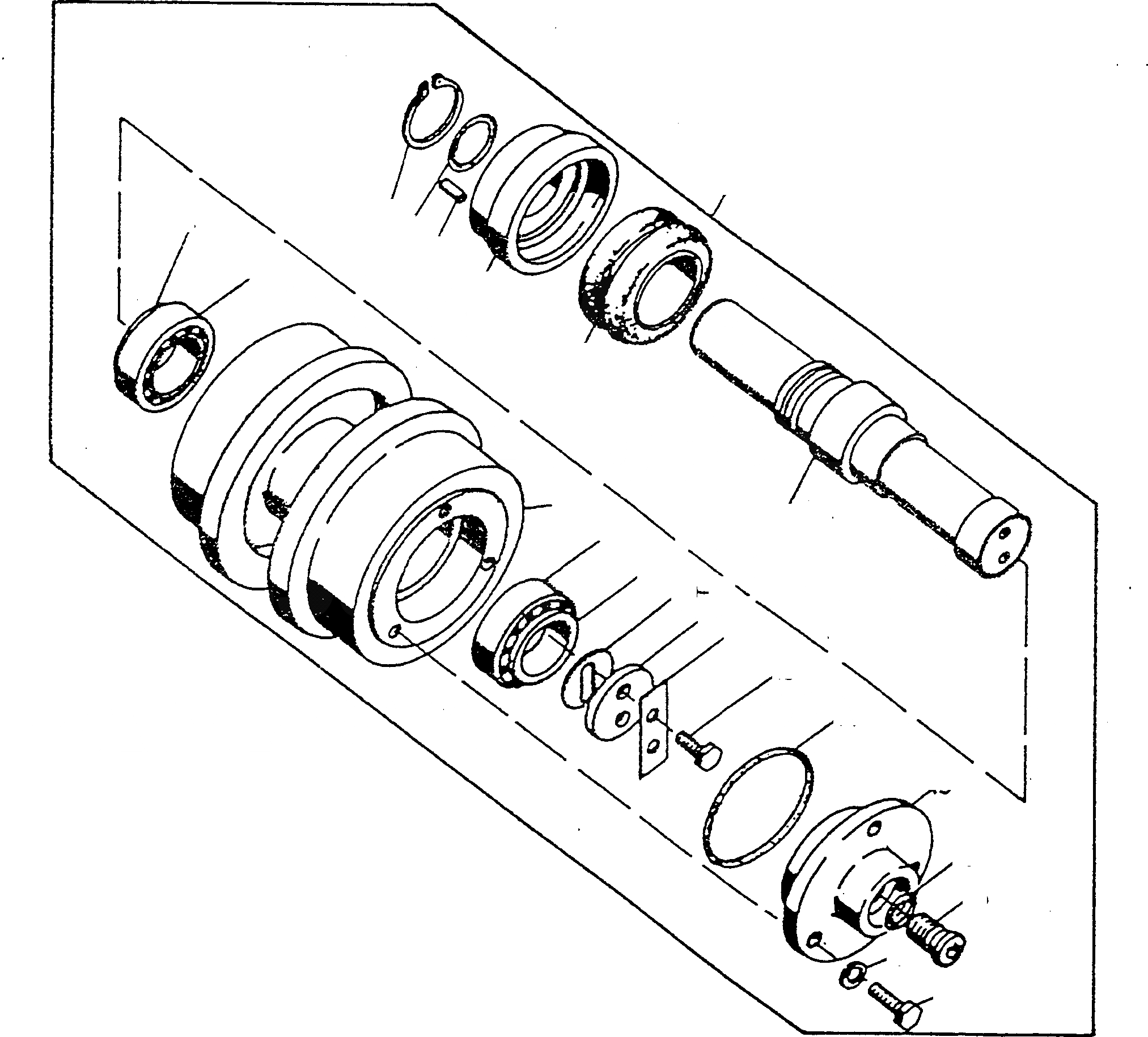 Схема запчастей Komatsu D600D Super - СУППОРТ РОЛИК ТРАНСМИССИЯ И ЗАДН. МОСТ