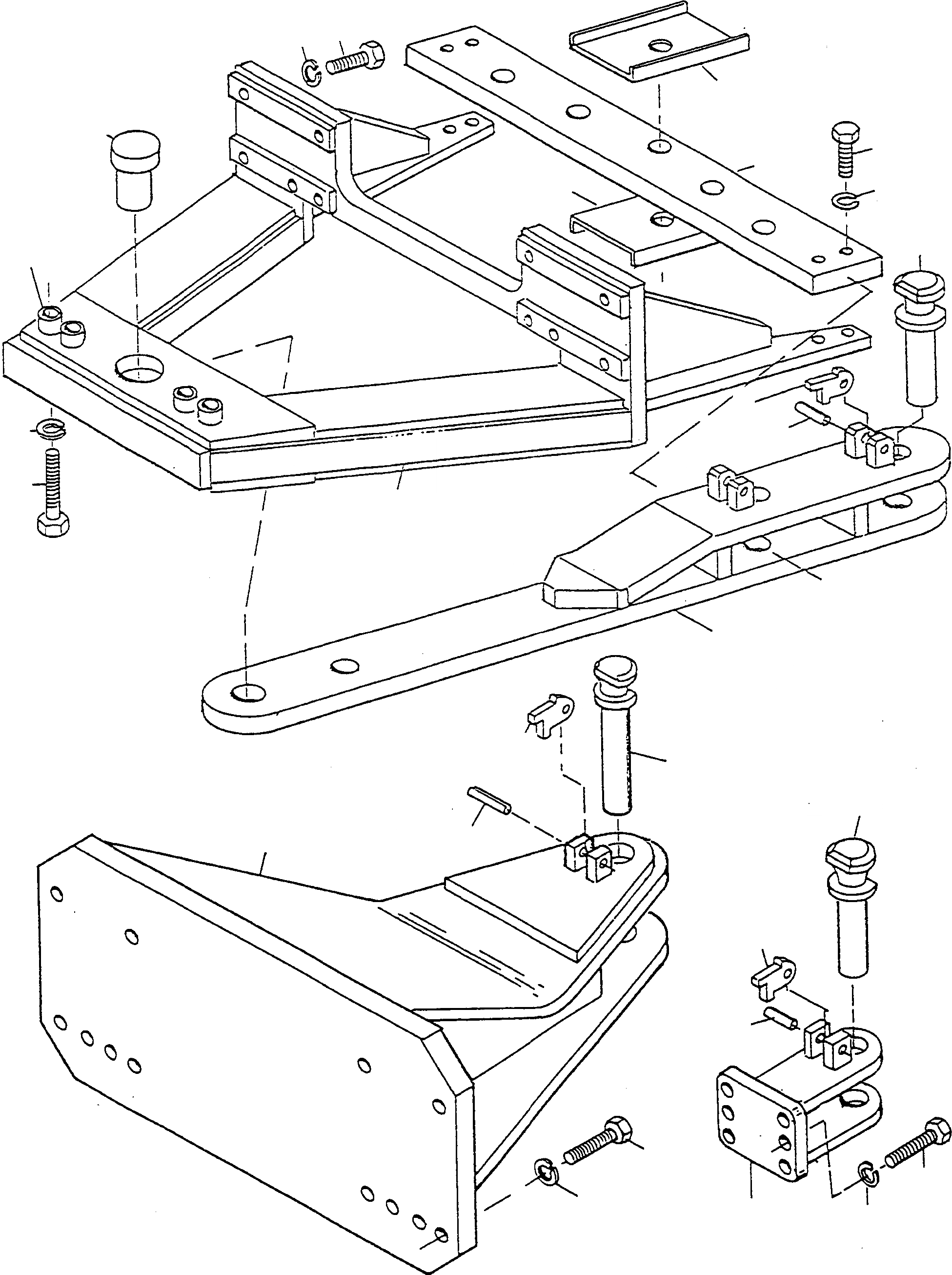Схема запчастей Komatsu D600D Super - TOWING DEVICE ШАССИ И SUPERSTRUCTURE