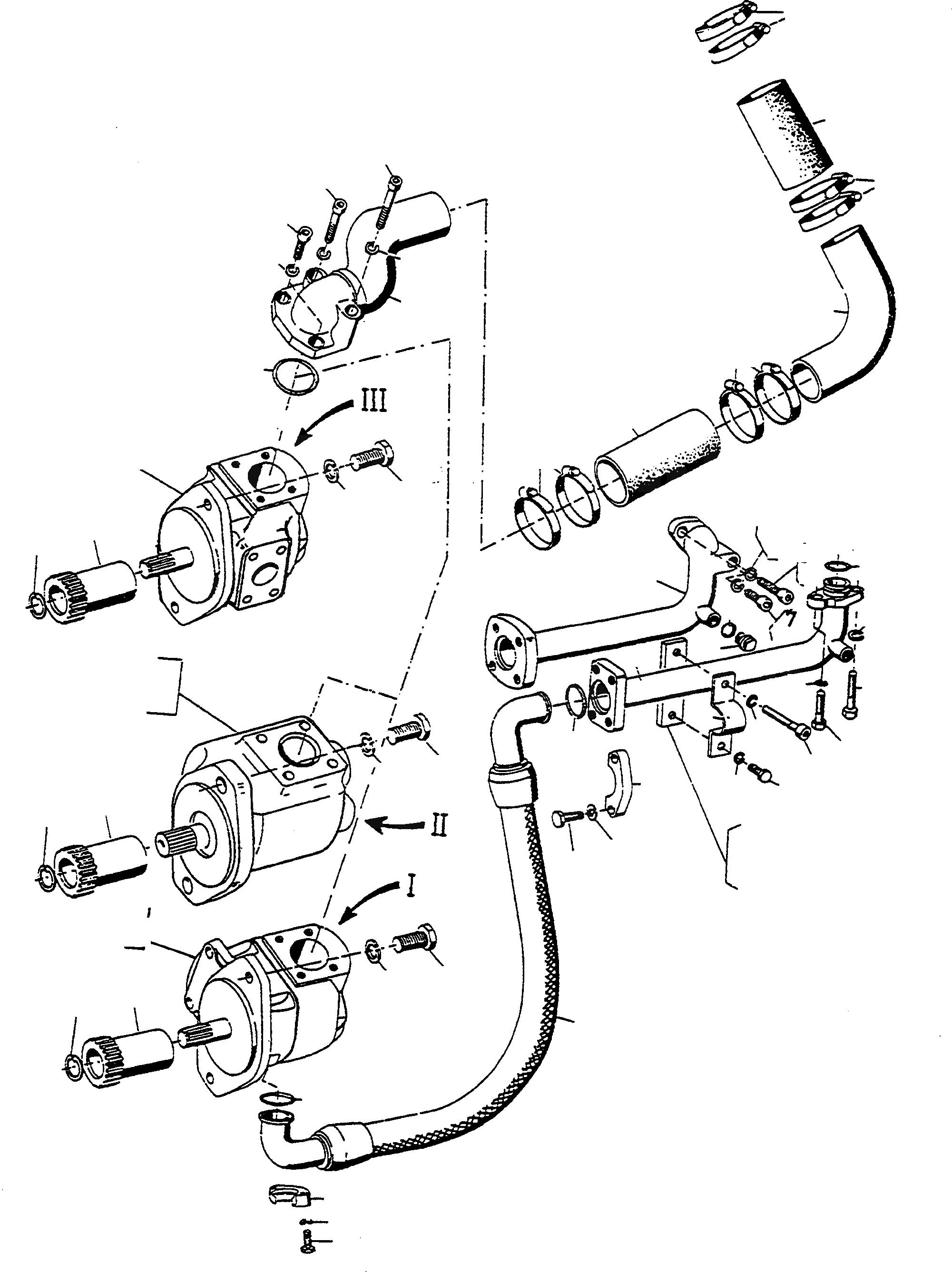 Схема запчастей Komatsu D600D Super - НАСОСS ДЛЯ ГИДРАВЛИКА, ТРУБЫS ГИДРАВЛИКА