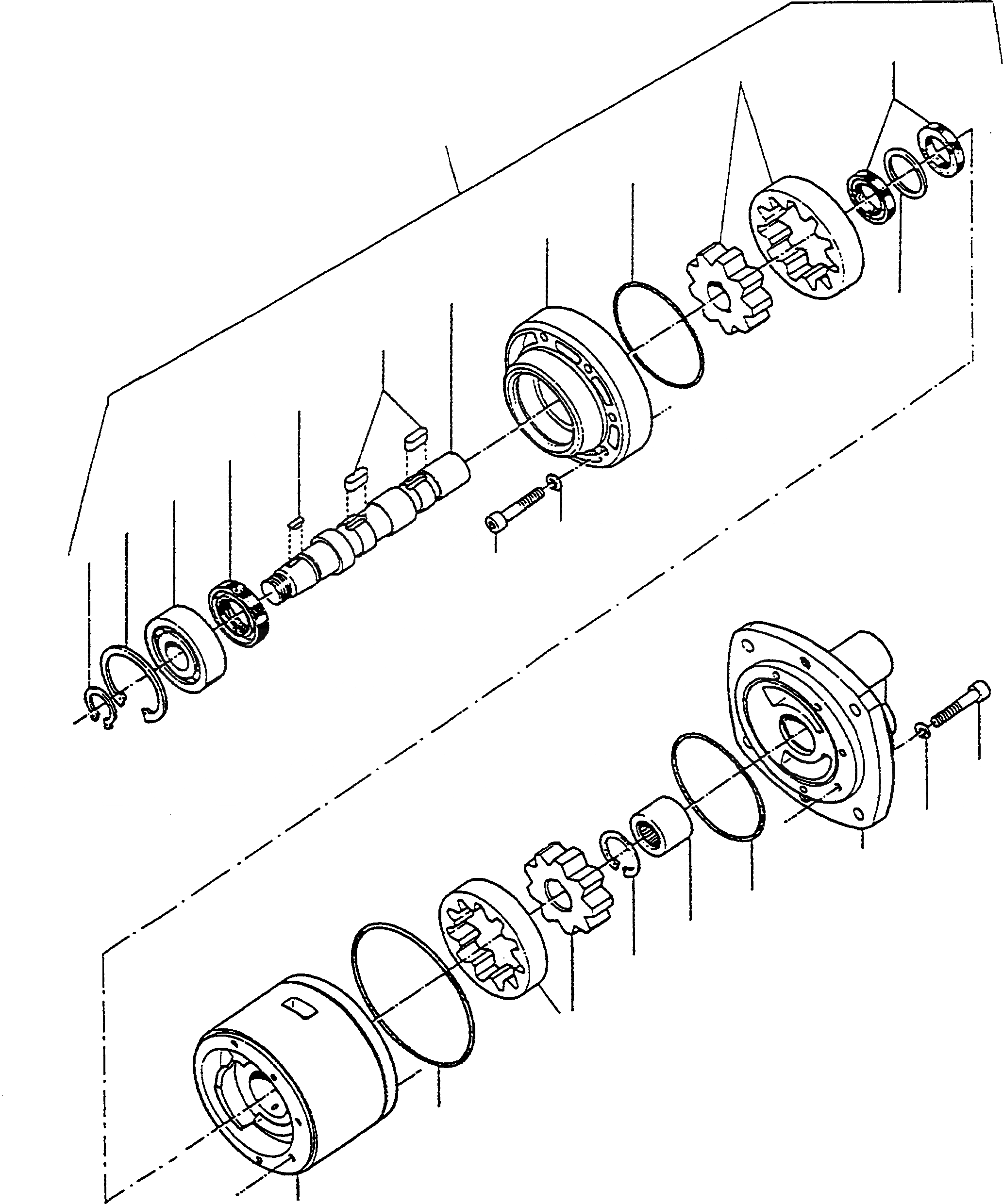 Схема запчастей Komatsu D600D Super - SHIFTING И CONVERTER НАСОС ТРАНСМИССИЯ И ЗАДН. МОСТ