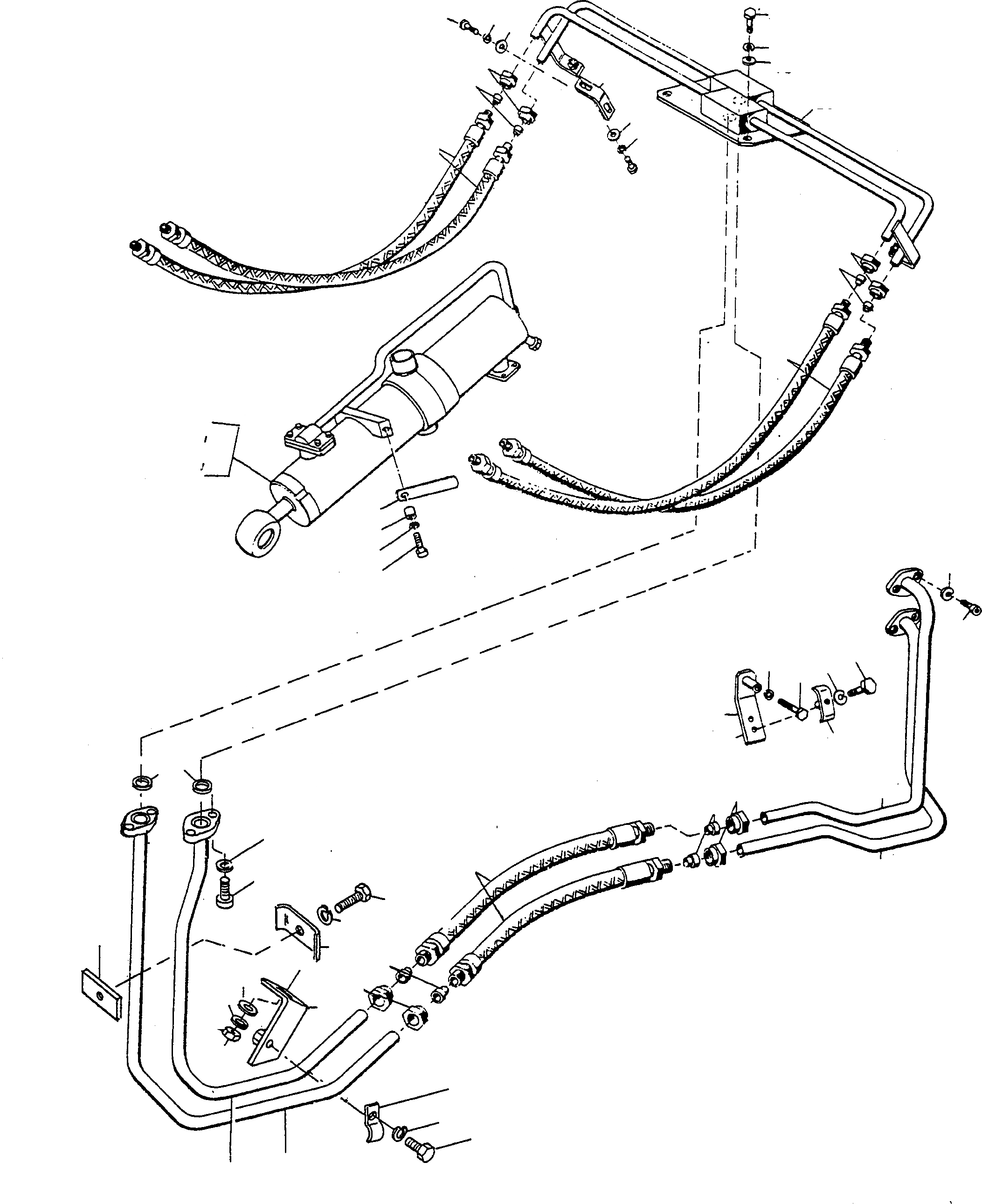 Схема запчастей Komatsu D600D Super - ГИДРОЦИЛИНДР ПОДЪЕМА И ТРУБЫS ГИДРАВЛИКА