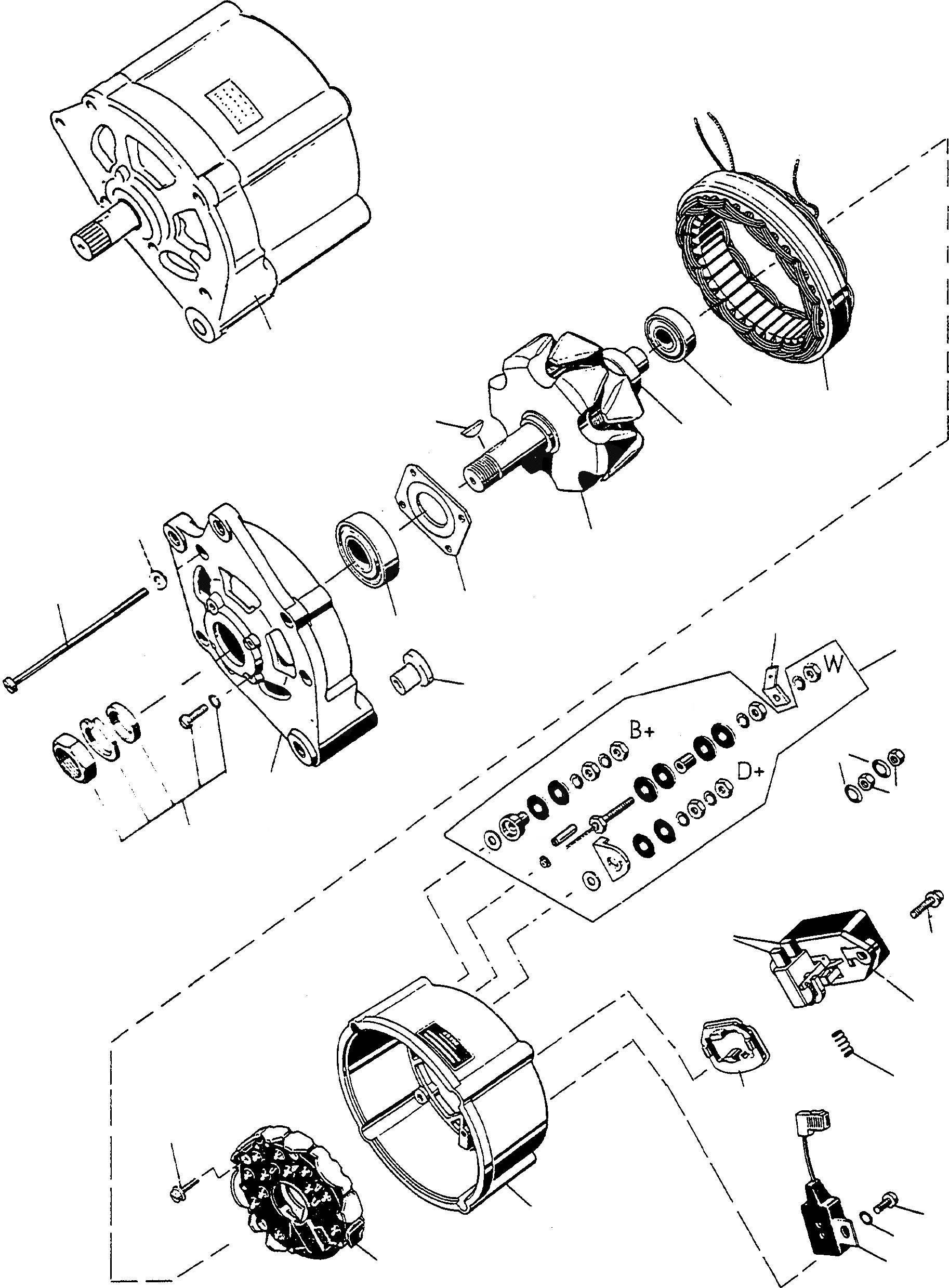Схема запчастей Komatsu D600D Super - ГЕНЕРАТОР, СПЕЦ. ОБОРУД-Е ГЕНЕРАТОР И СТАРТЕР