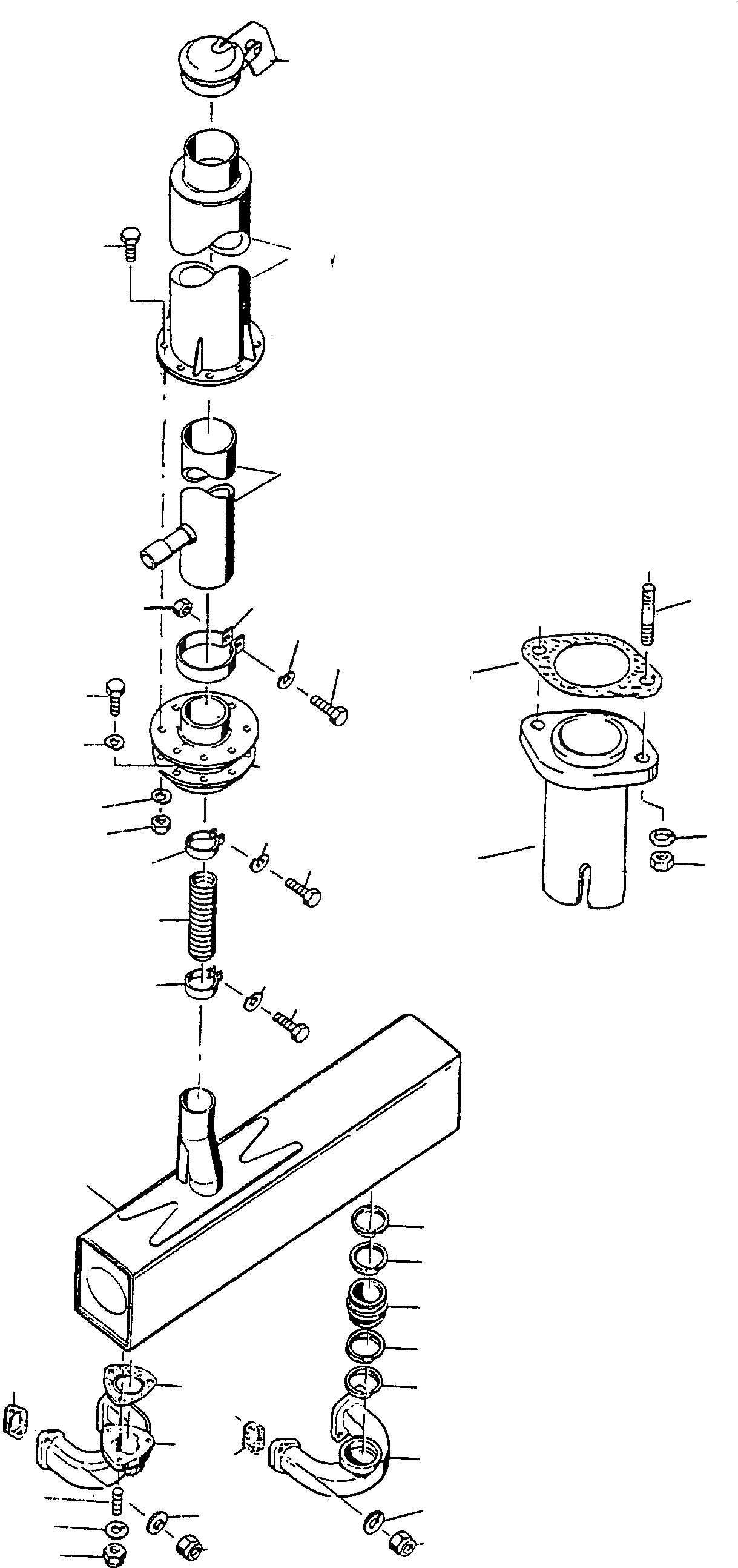 Схема запчастей Komatsu D600D Super - ВЫПУСКН. СИСТЕМА, EJECTOR ДВИГАТЕЛЬ, АКСЕССУАРЫ И ЭЛЕКТРИЧ. СИСТЕМА