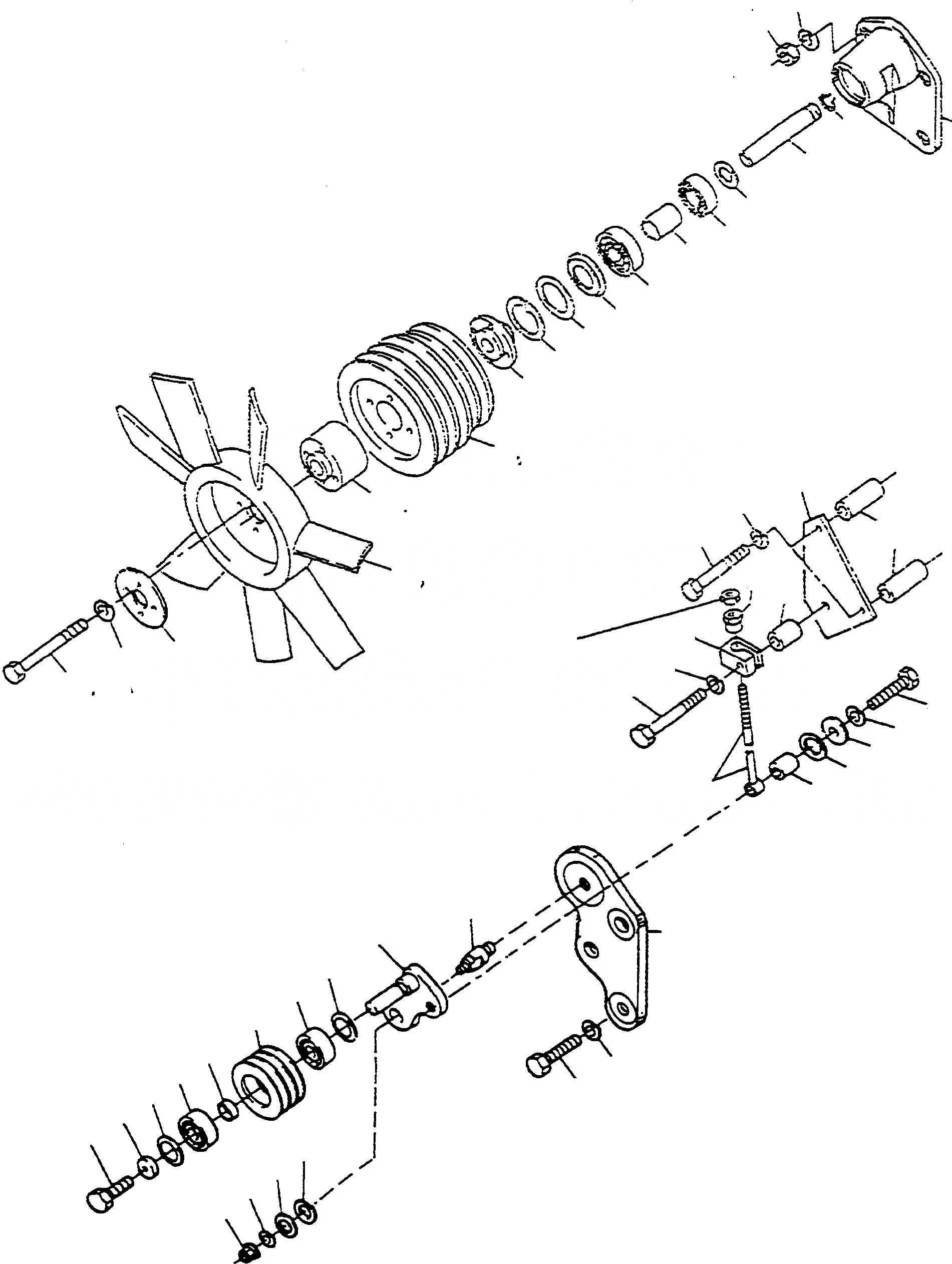 Схема запчастей Komatsu D600D Super - ВЕНТИЛЯТОР, НАТЯЖИТЕЛЬ РЕМНЯ ДВИГАТЕЛЬ, АКСЕССУАРЫ И ЭЛЕКТРИЧ. СИСТЕМА