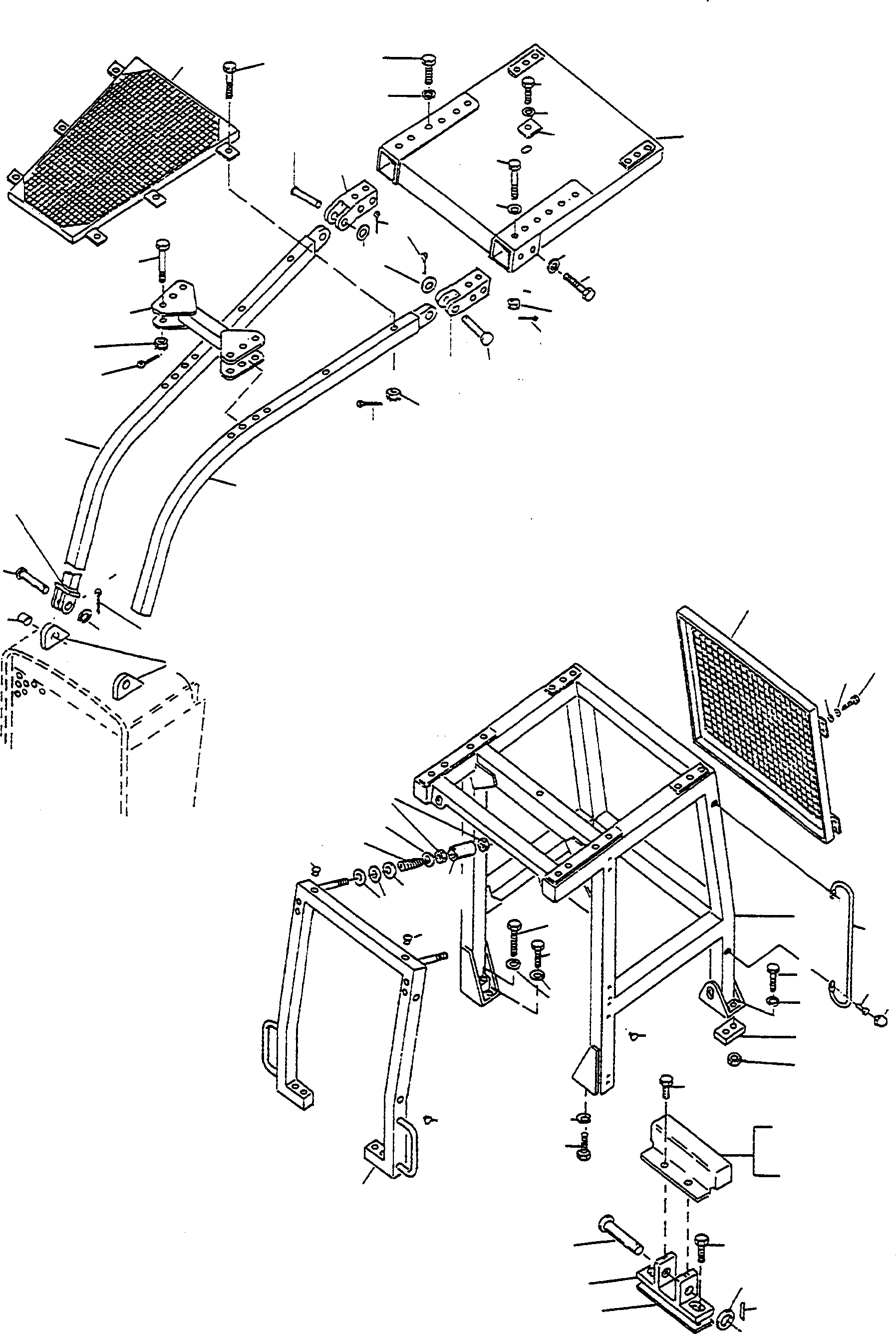 Схема запчастей Komatsu D600D Super - R.O.P.S. НАВЕС ШАССИ И SUPERSTRUCTURE