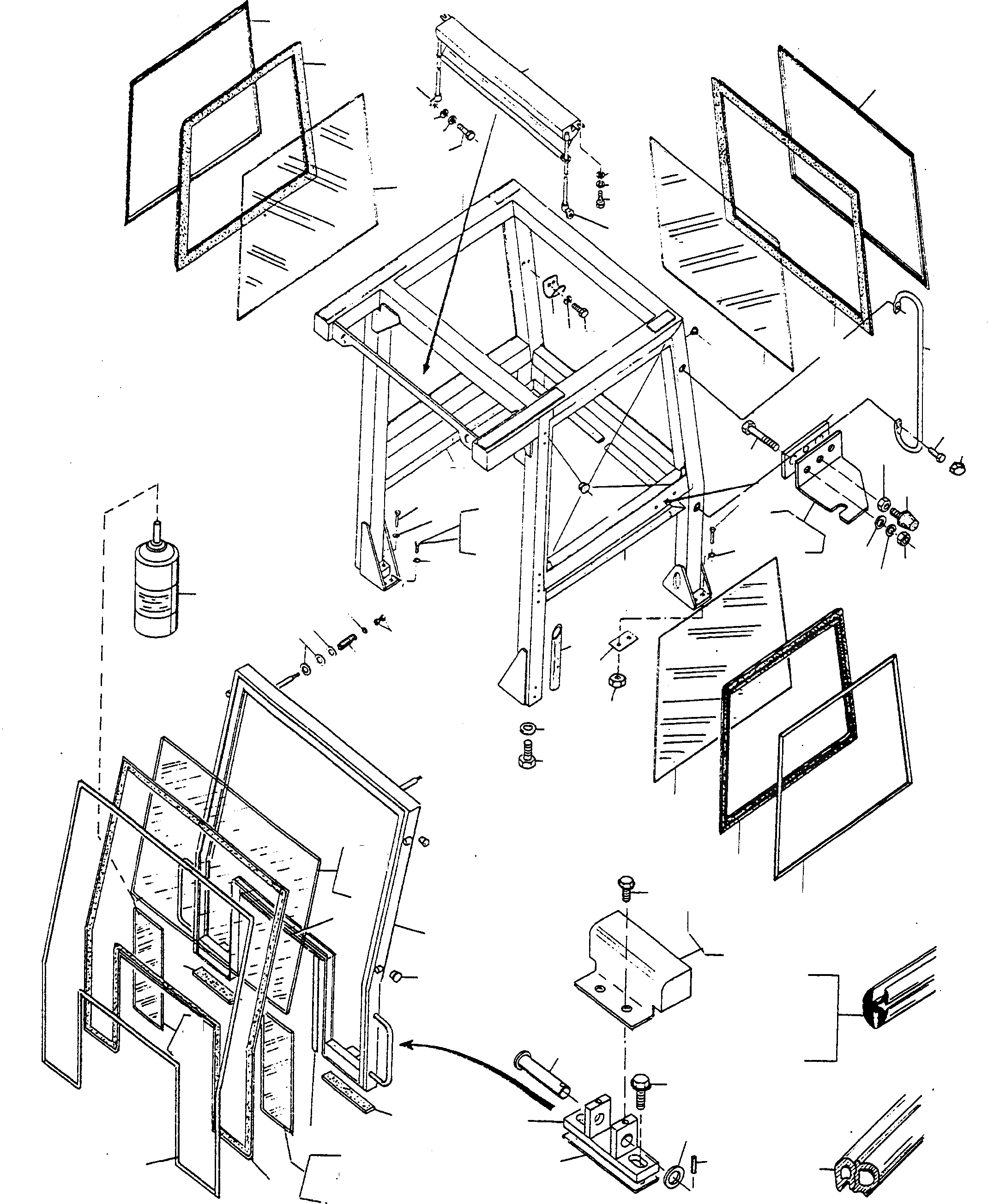 Схема запчастей Komatsu D600D Super - БЕЗОПАСН. КАБИНА ШАССИ И SUPERSTRUCTURE