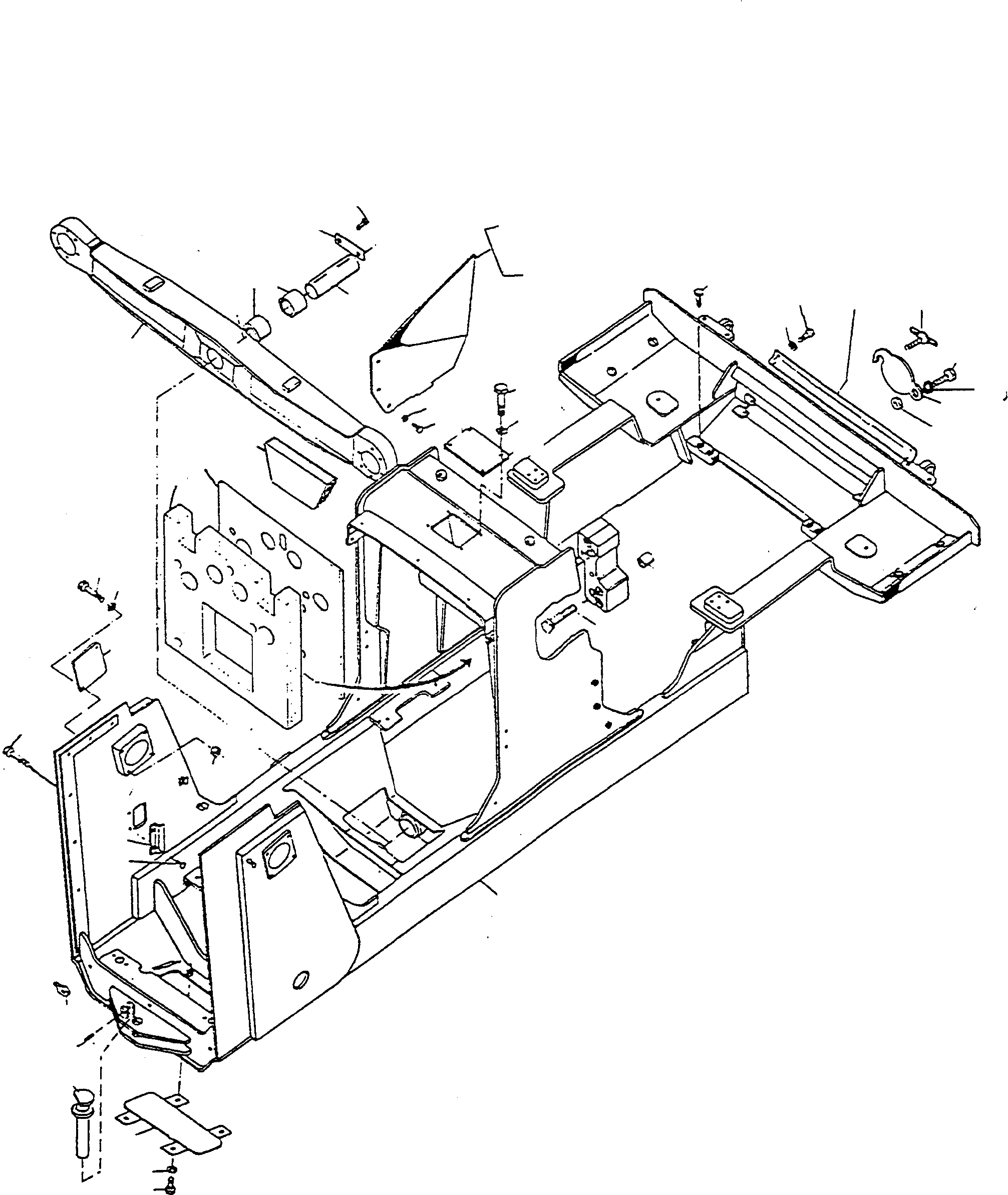 Схема запчастей Komatsu D600D Super - РАМА ШАССИ И SUPERSTRUCTURE