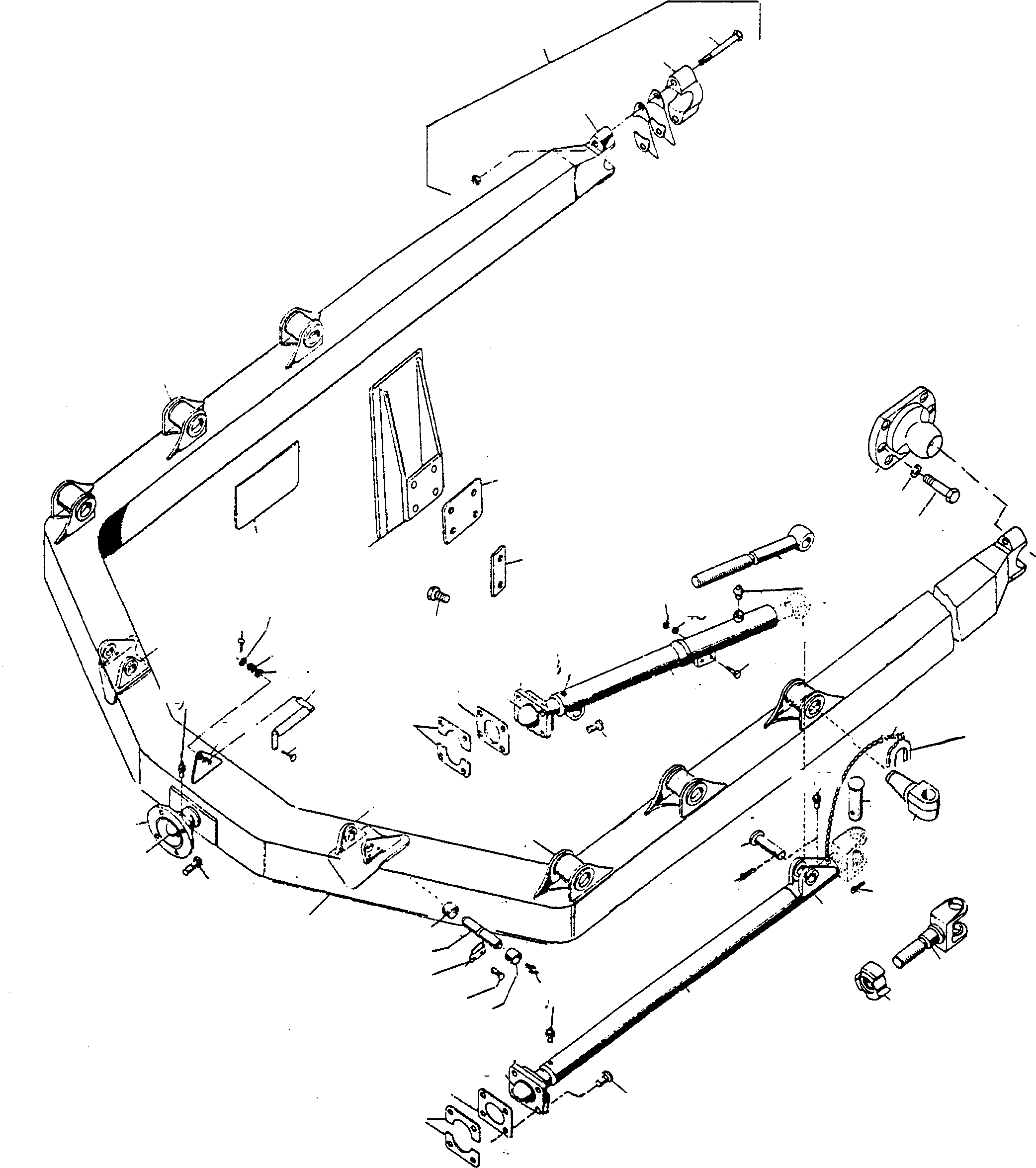 Схема запчастей Komatsu D600D Super - THRUST РАМА, SWIVEL ЗАЩИТН. ГИДРАВЛИКА