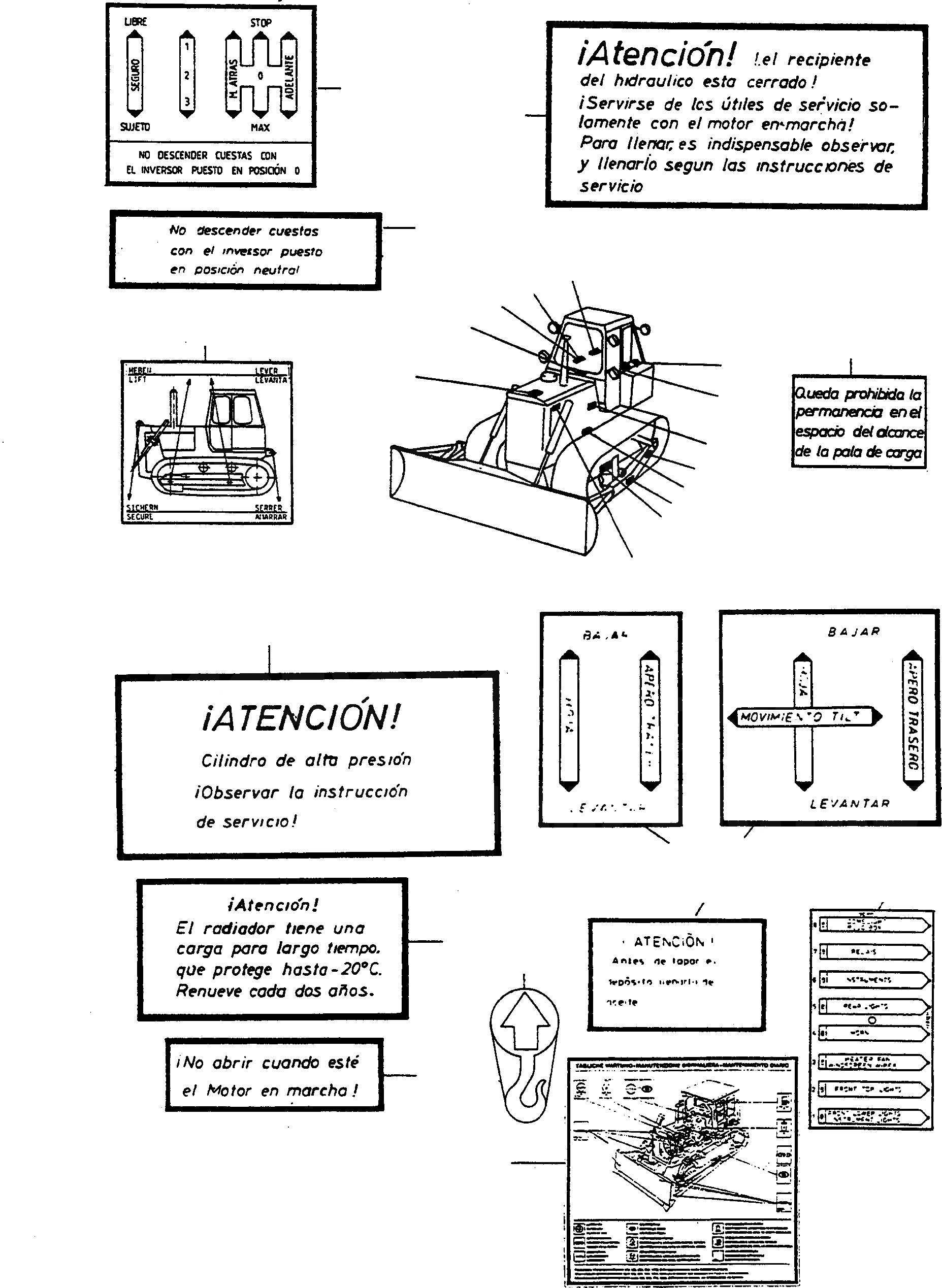Схема запчастей Komatsu D600D Super - ТАБЛИЧКИS, ИСПАНИЯ ШАССИ И SUPERSTRUCTURE