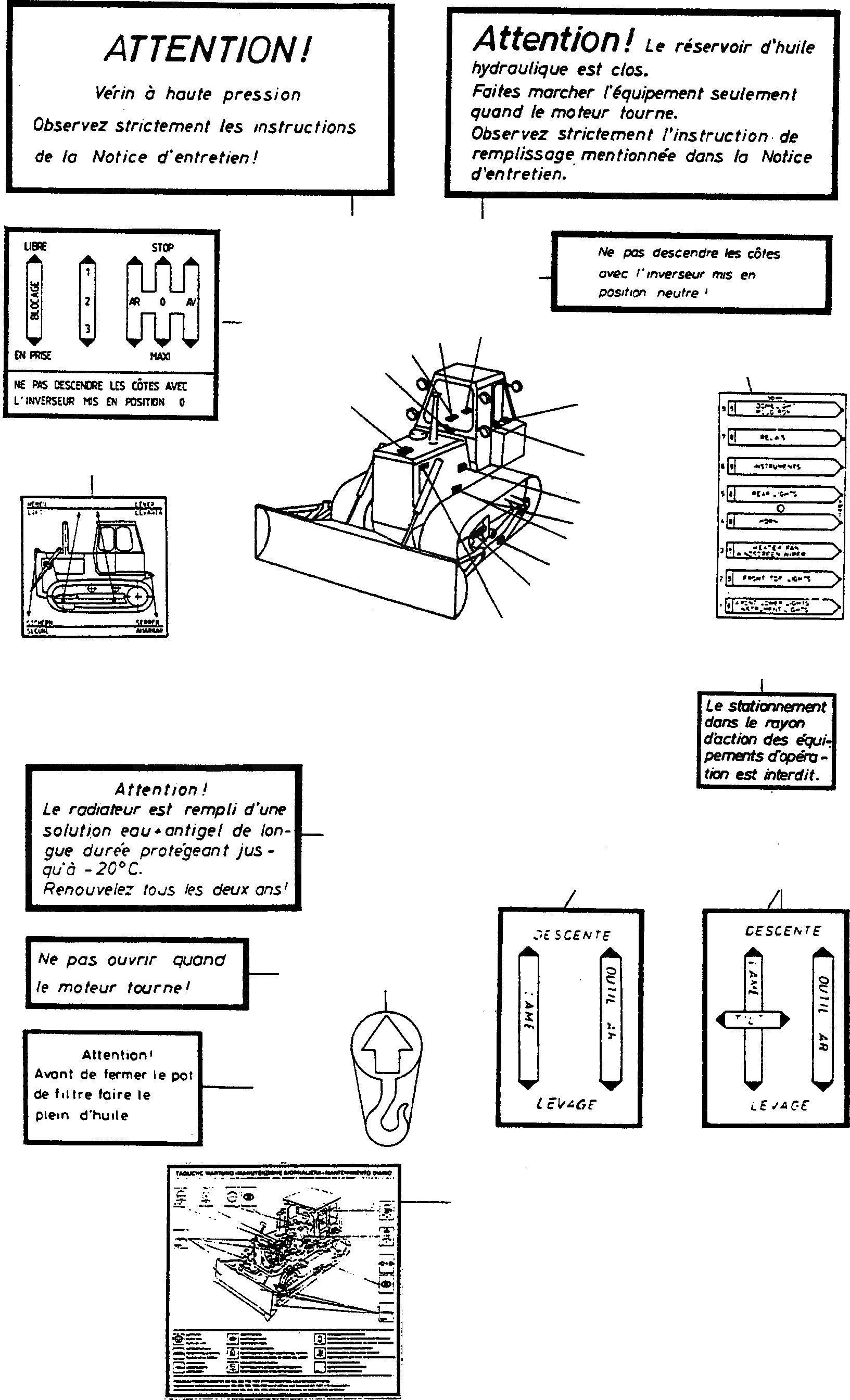 Схема запчастей Komatsu D600D Super - ТАБЛИЧКИS, ФРАНЦИЯ ШАССИ И SUPERSTRUCTURE