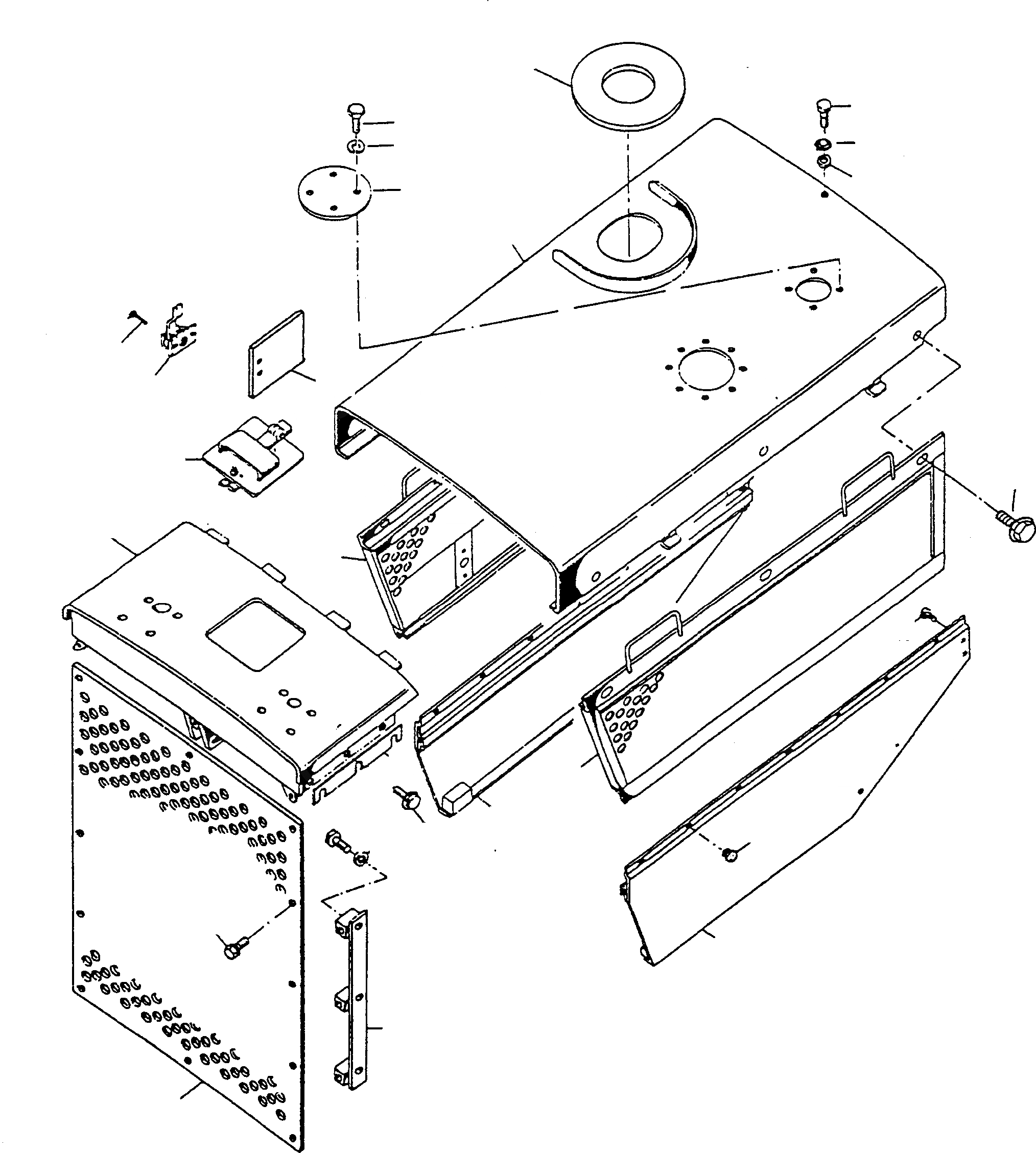 Схема запчастей Komatsu D600D Super - ЗАЩИТА РАДИАТОРА ABD КРЫШКА ШАССИ И SUPERSTRUCTURE