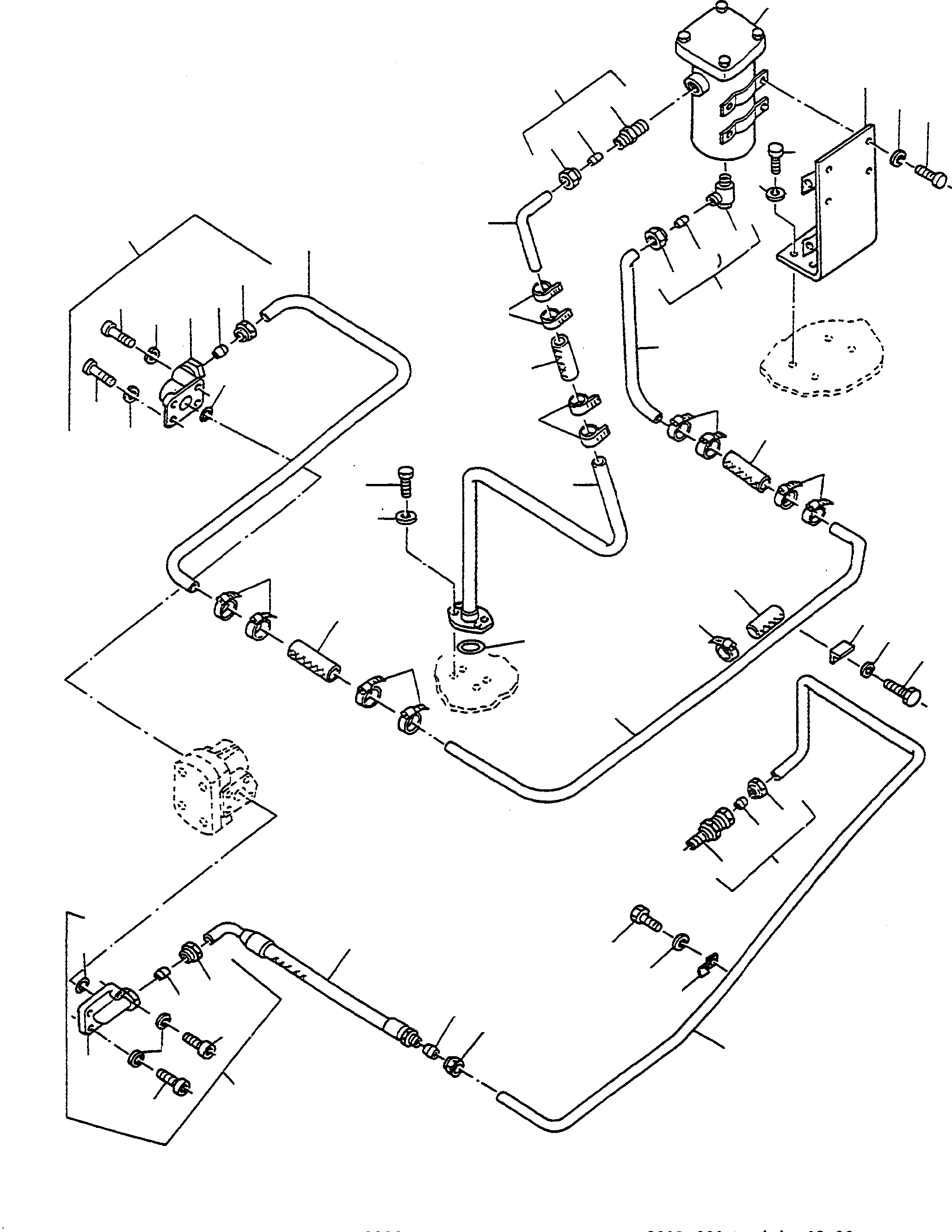 Схема запчастей Komatsu D600D Super - РУЛЕВ. УПРАВЛЕНИЕ, ТРУБЫS СИСТЕМАУПРАВЛЕНИЯ ПОВОРОТОМ, ПЕРЕДНИЙ МОСТ, ТОРМОЗ. СИСТЕМА