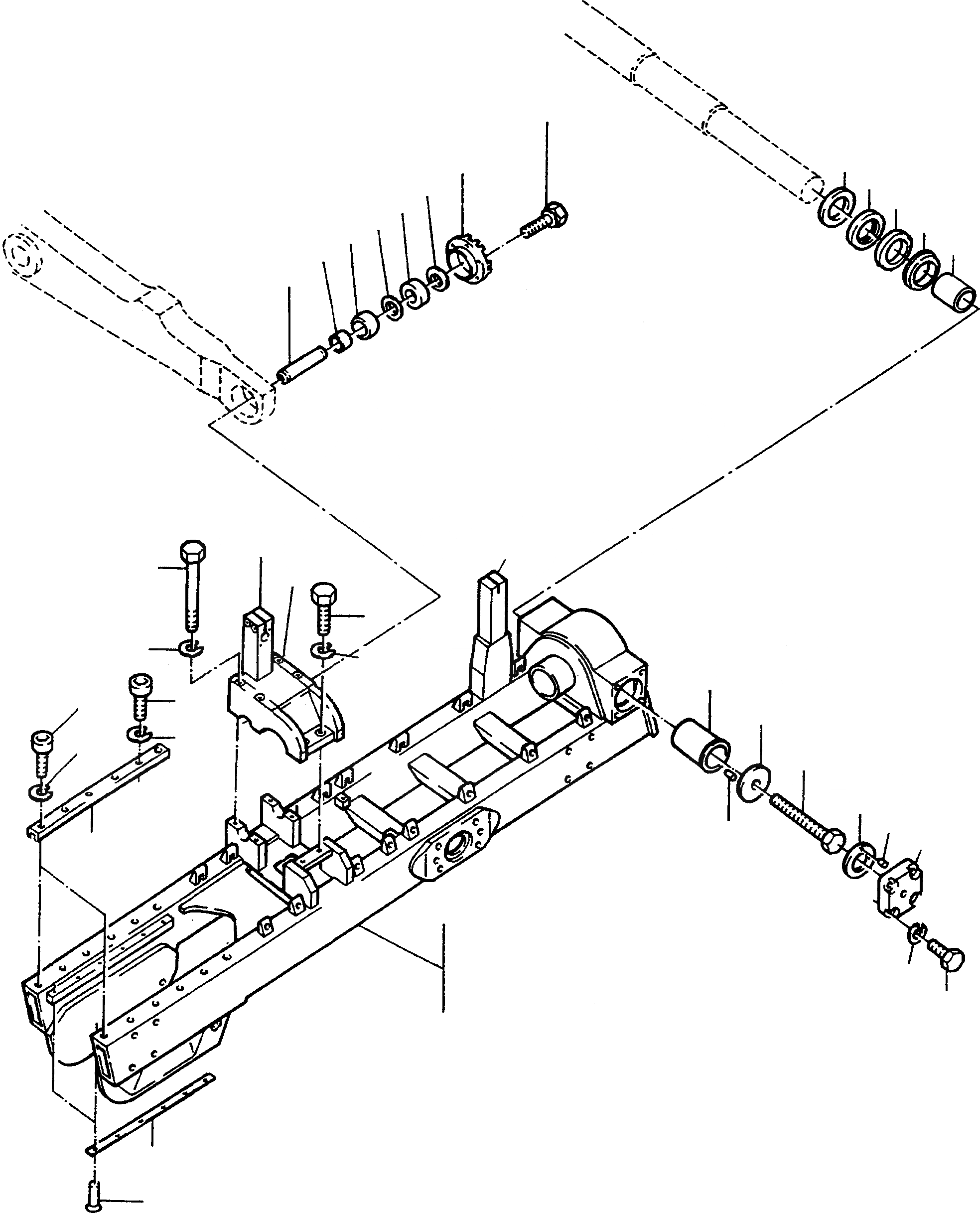 Схема запчастей Komatsu D600D Super - НИЖН.CARRIAGE РАМА ТРАНСМИССИЯ И ЗАДН. МОСТ