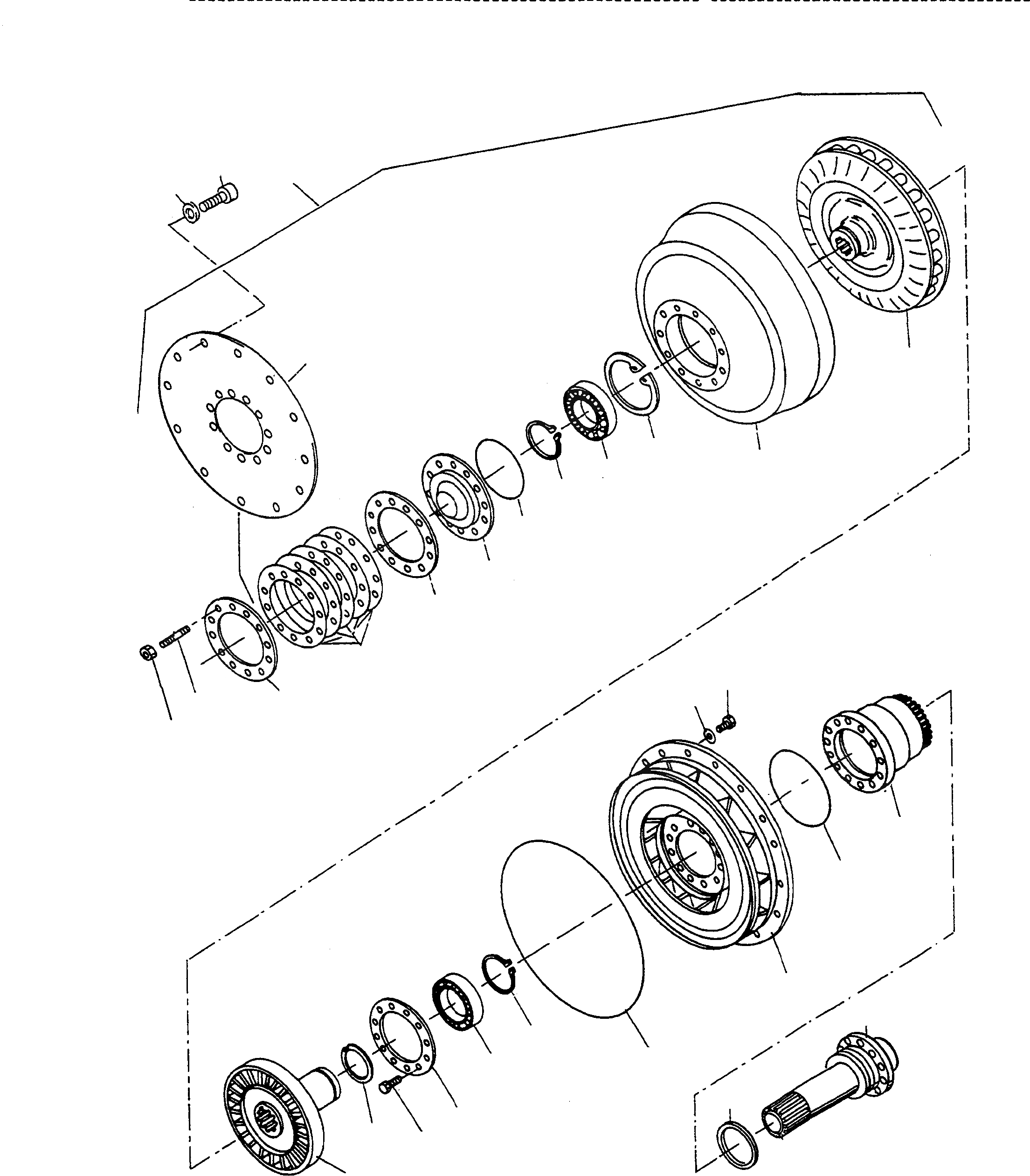 Схема запчастей Komatsu D600D Super - ГИДРОТРАНСФОРМАТОР ТРАНСМИССИЯ И ЗАДН. МОСТ