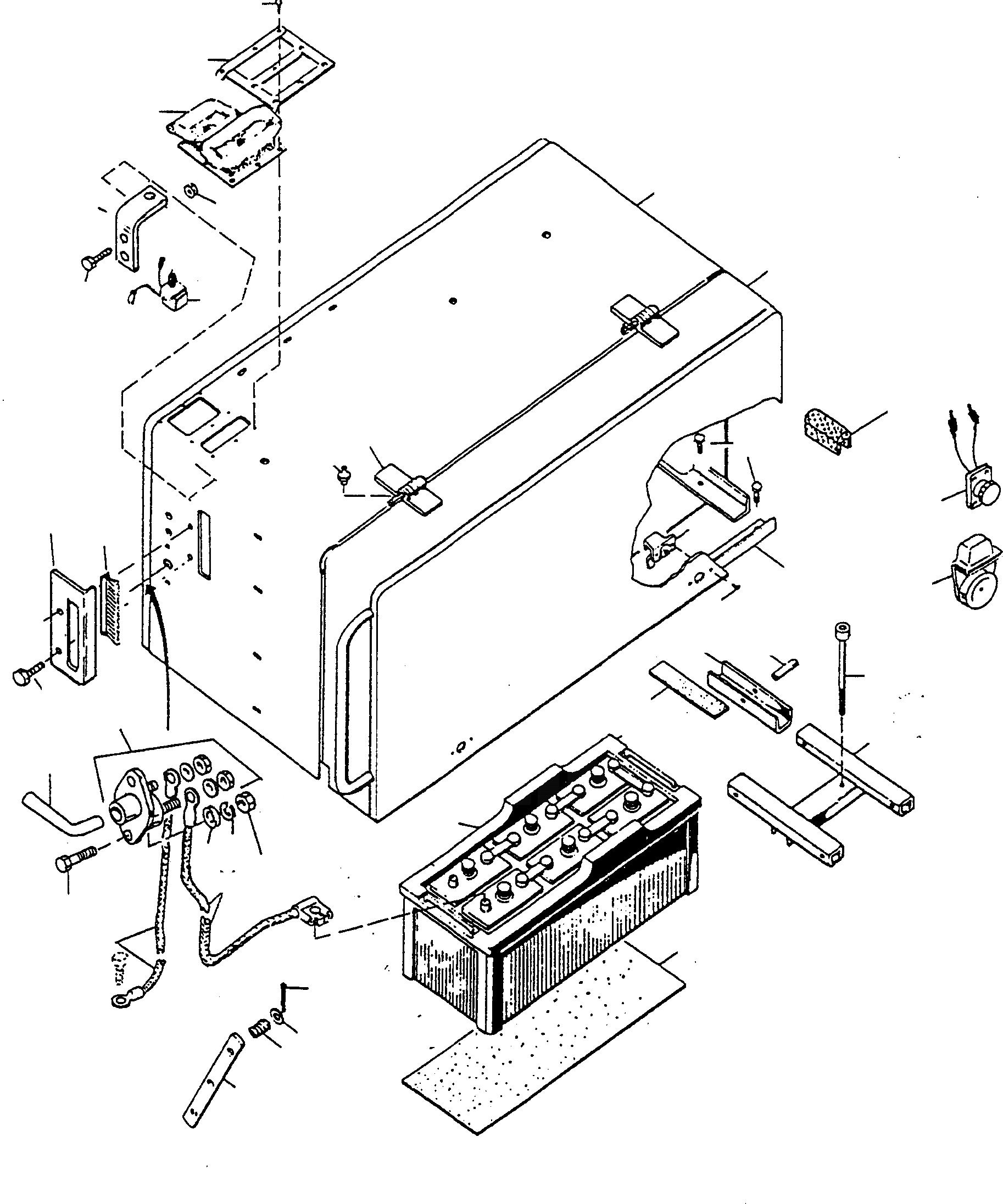 Схема запчастей Komatsu D600D Super - АККУМУЛЯТОР ДВИГАТЕЛЬ, АКСЕССУАРЫ И ЭЛЕКТРИЧ. СИСТЕМА