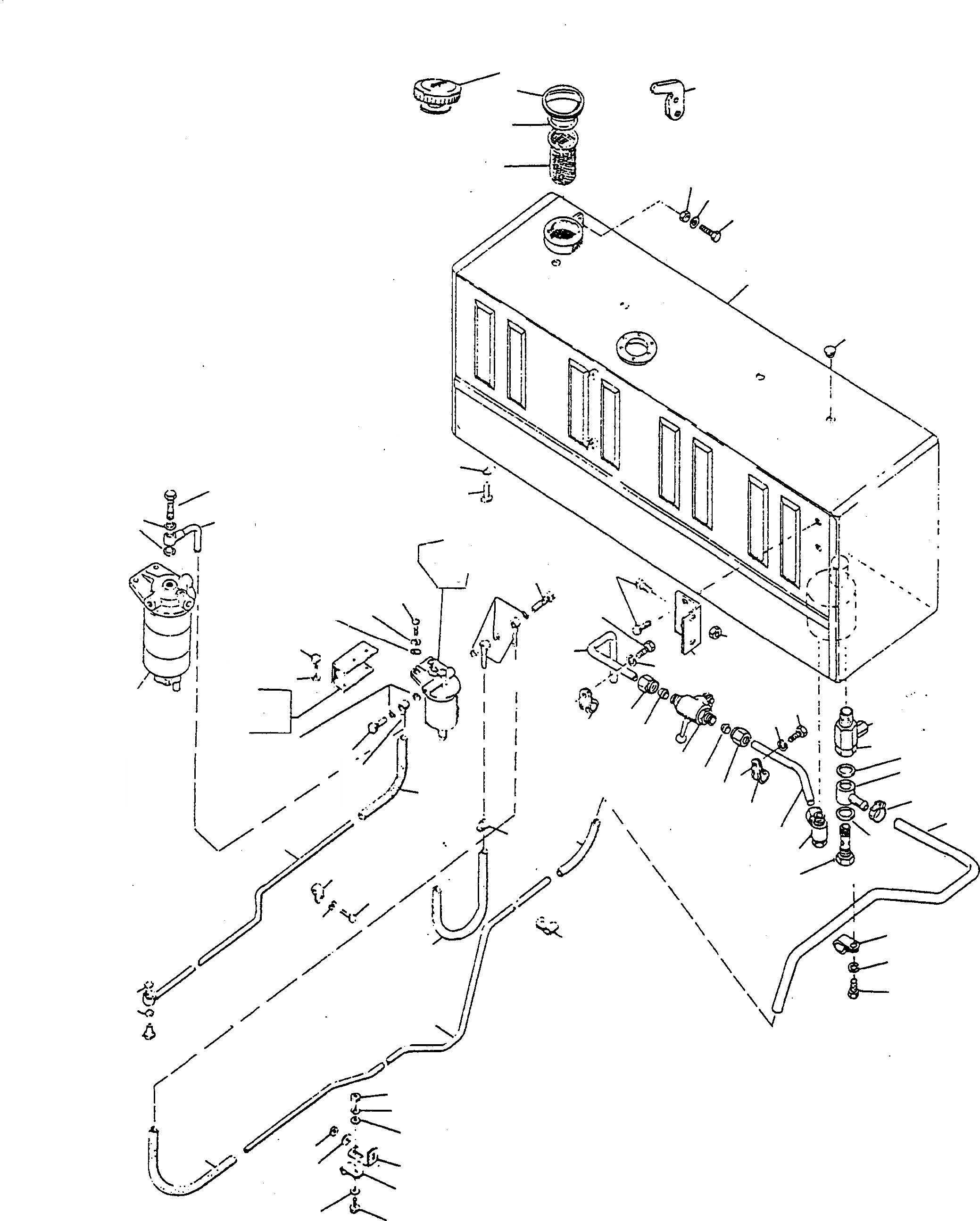 Схема запчастей Komatsu D600D Super - ТОПЛИВН. СИСТЕМА, PRE ФИЛЬТР. ДВИГАТЕЛЬ, АКСЕССУАРЫ И ЭЛЕКТРИЧ. СИСТЕМА