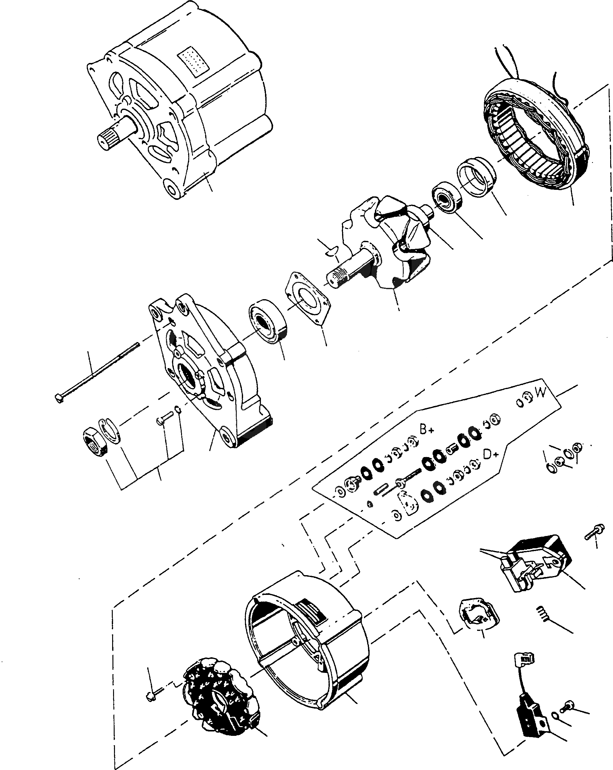 Схема запчастей Komatsu D600D Super - ГЕНЕРАТОР, СПЕЦ. ОБОРУД-Е ГЕНЕРАТОР И СТАРТЕР