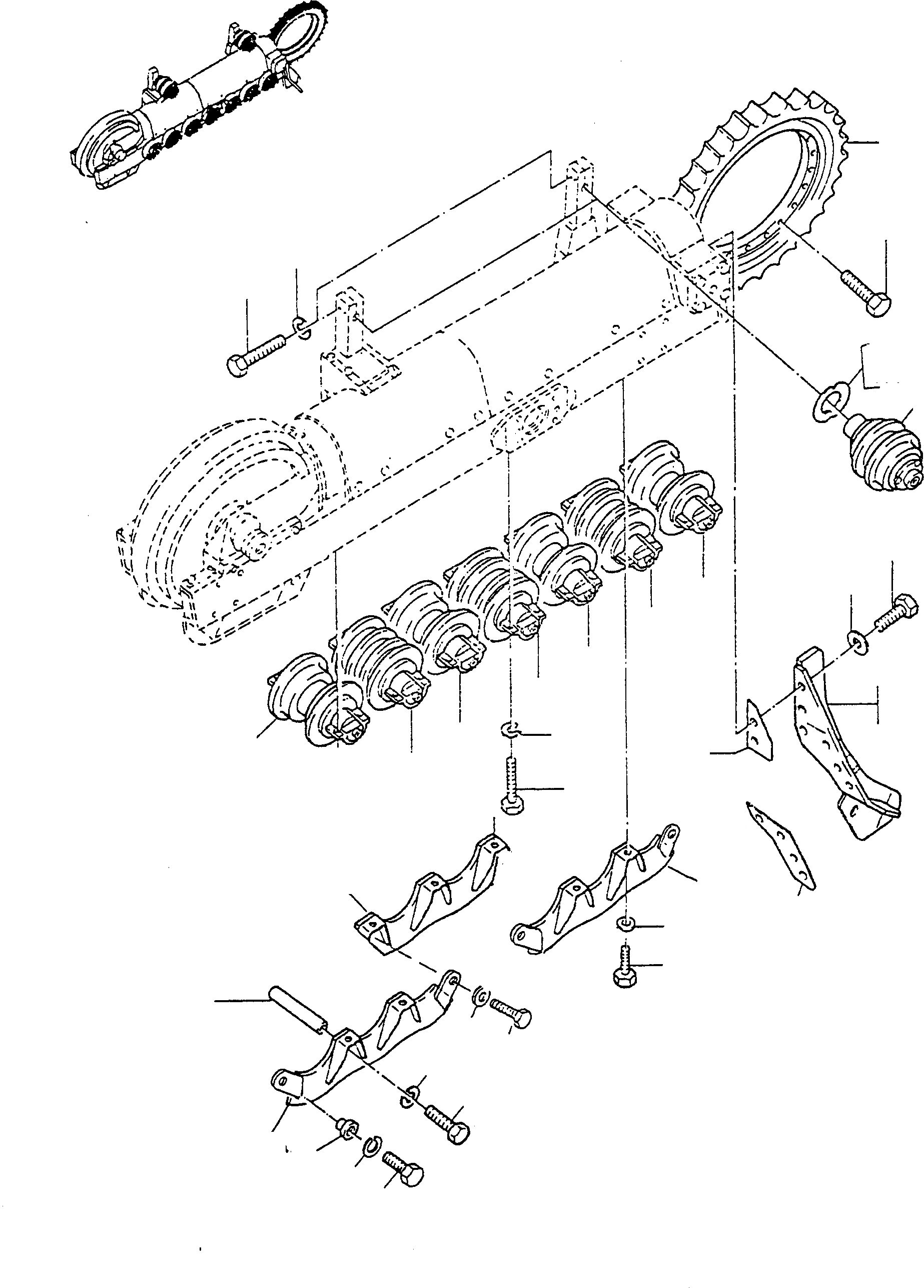 Схема запчастей Komatsu D600D Super - НИЖН.CARRIAGE И ЗАЩИТА КАТКОВ ТРАНСМИССИЯ И ЗАДН. МОСТ