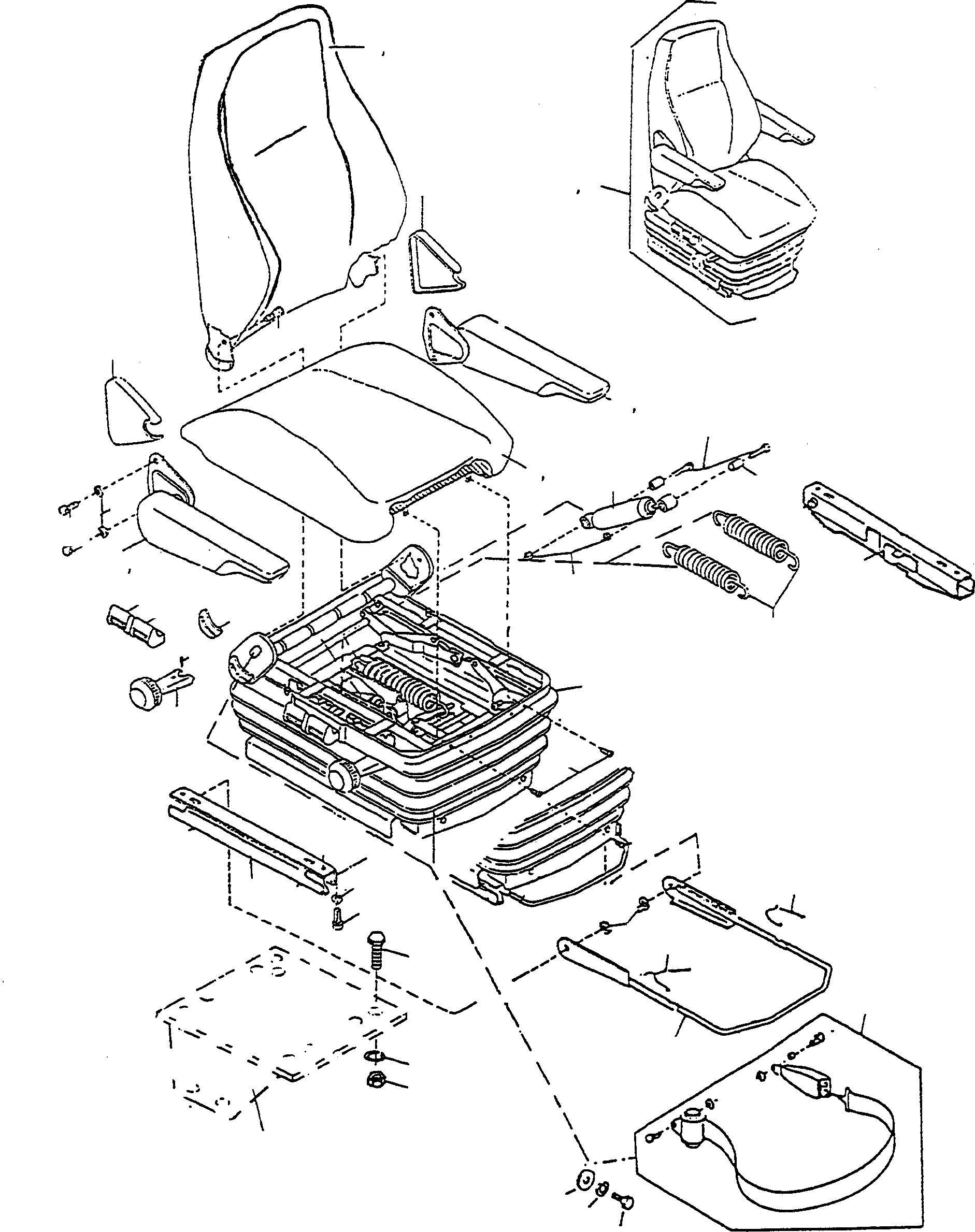Схема запчастей Komatsu D600D Super - ПРИВОДRS СИДЕНЬЕ ПРИВОДRS СИДЕНЬЕ, ATTACHING ЧАСТИ