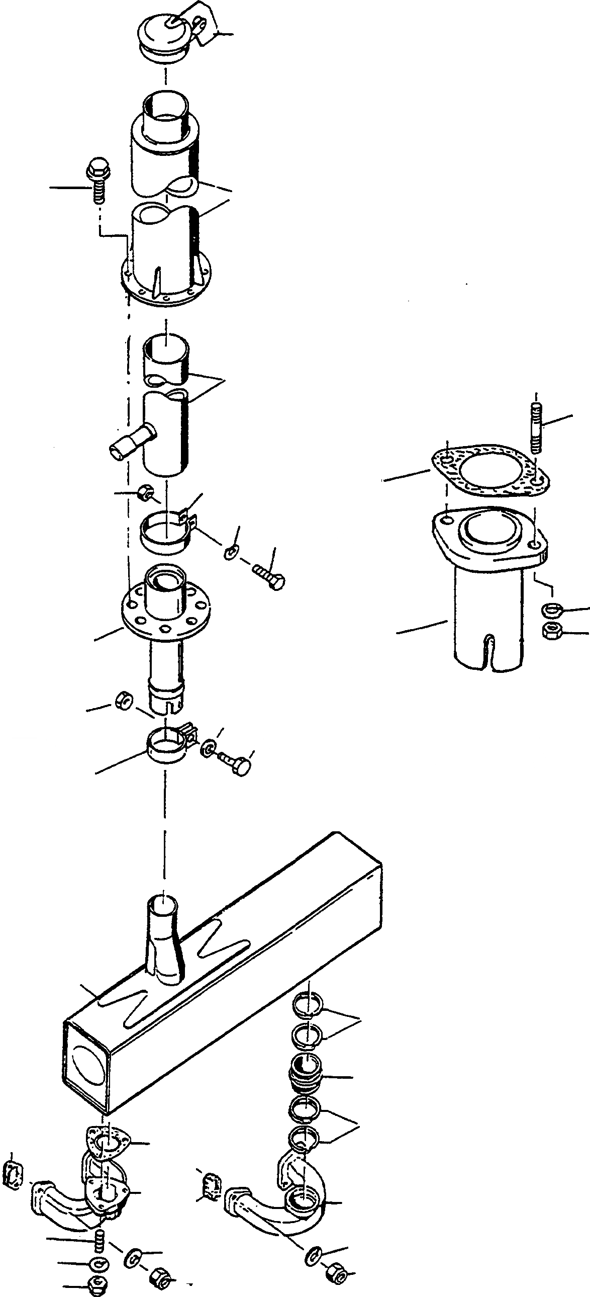 Схема запчастей Komatsu D600D Super - ВЫПУСКН. СИСТЕМА, EJECTOR ДВИГАТЕЛЬ, АКСЕССУАРЫ И ЭЛЕКТРИЧ. СИСТЕМА