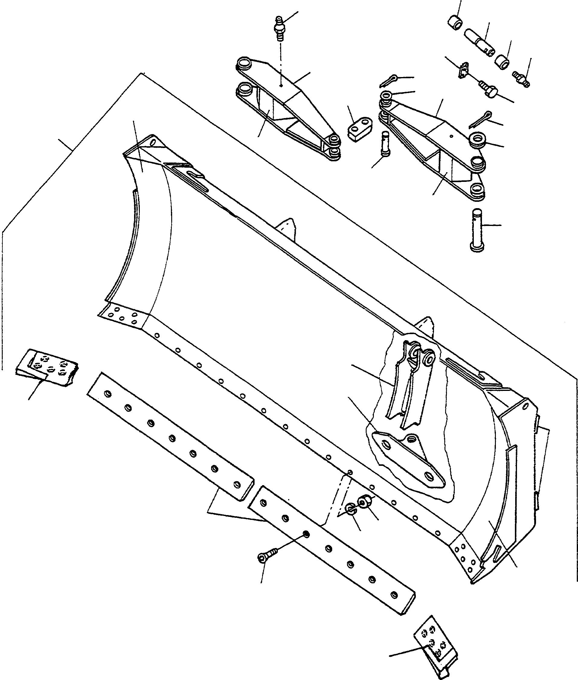 Схема запчастей Komatsu D600D Super - ПОЛУ-U-НАКЛОН.-ОТВАЛ ОБОРУД-Е