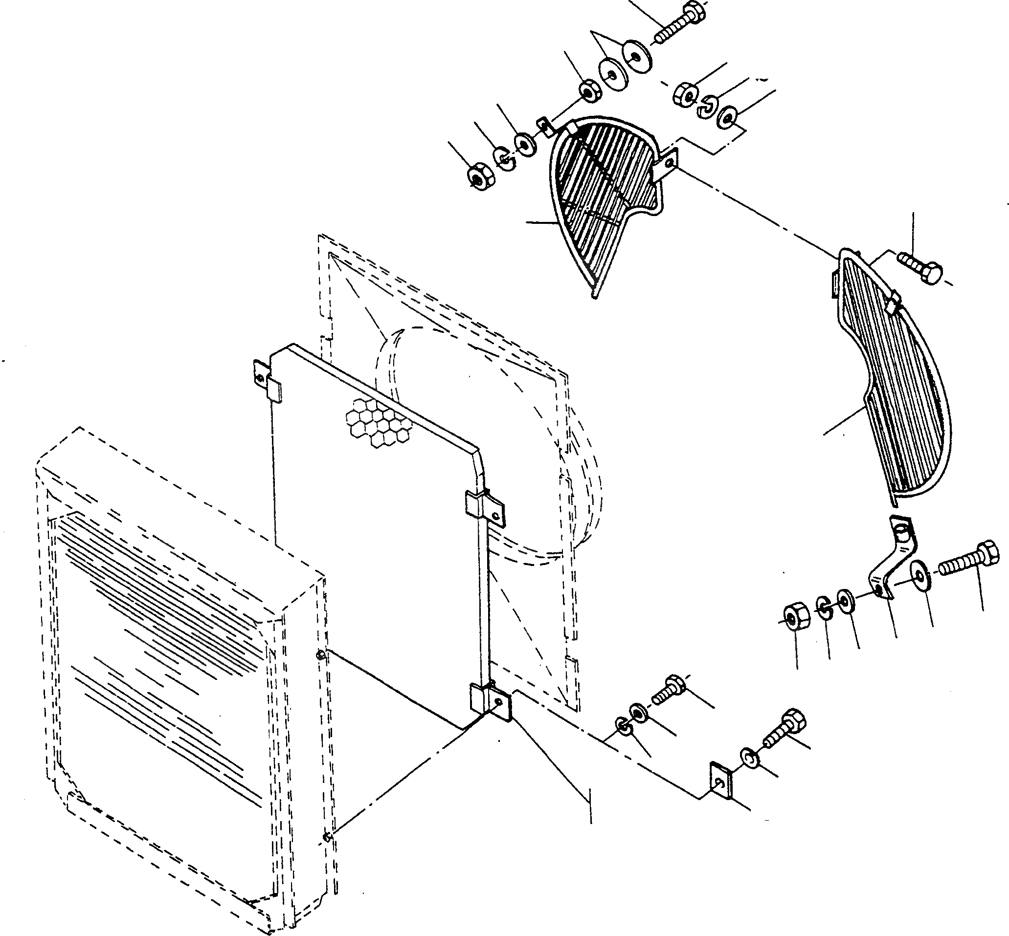 Схема запчастей Komatsu D600D Super - ЗАЩИТА РАДИАТОРА, СПЕЦ. ОБОРУД-Е ШАССИ И SUPERSTRUCTURE