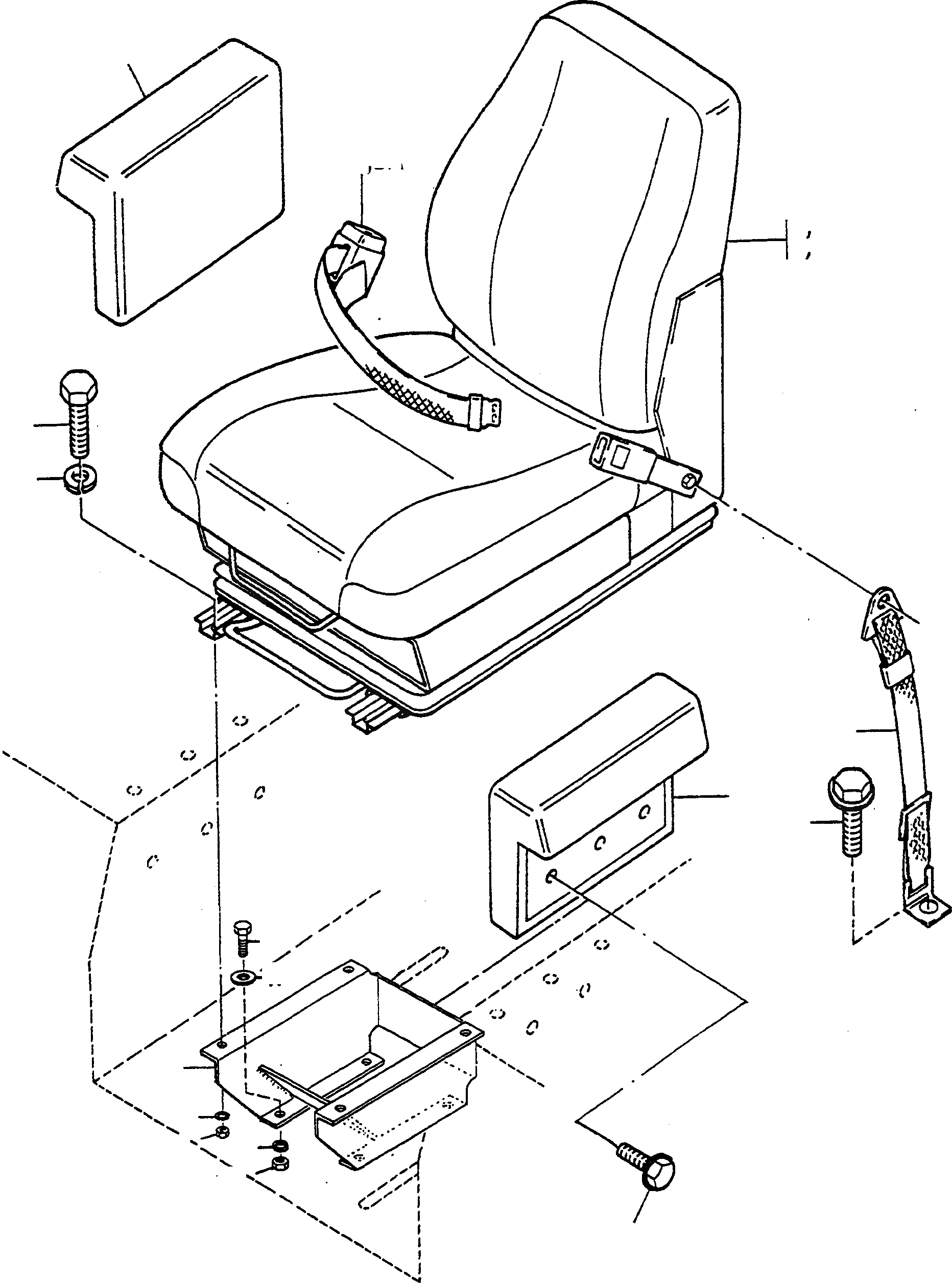 Схема запчастей Komatsu D600D Super - ПРИВОДRS СИДЕНЬЕ, ATTACHING ЧАСТИ ШАССИ И SUPERSTRUCTURE