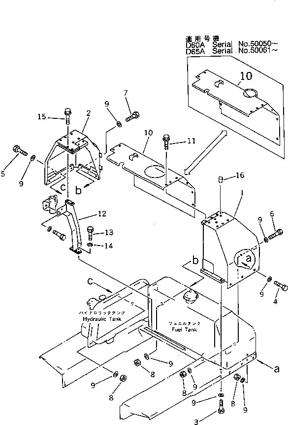 Схема запчастей Komatsu D60A-11D - НАВЕС КОРПУС (ДЛЯ ВСПОМОГАТЕЛЬН. FРУКОЯТЬING ИНСТРУМЕНТ) ЧАСТИ КОРПУСА