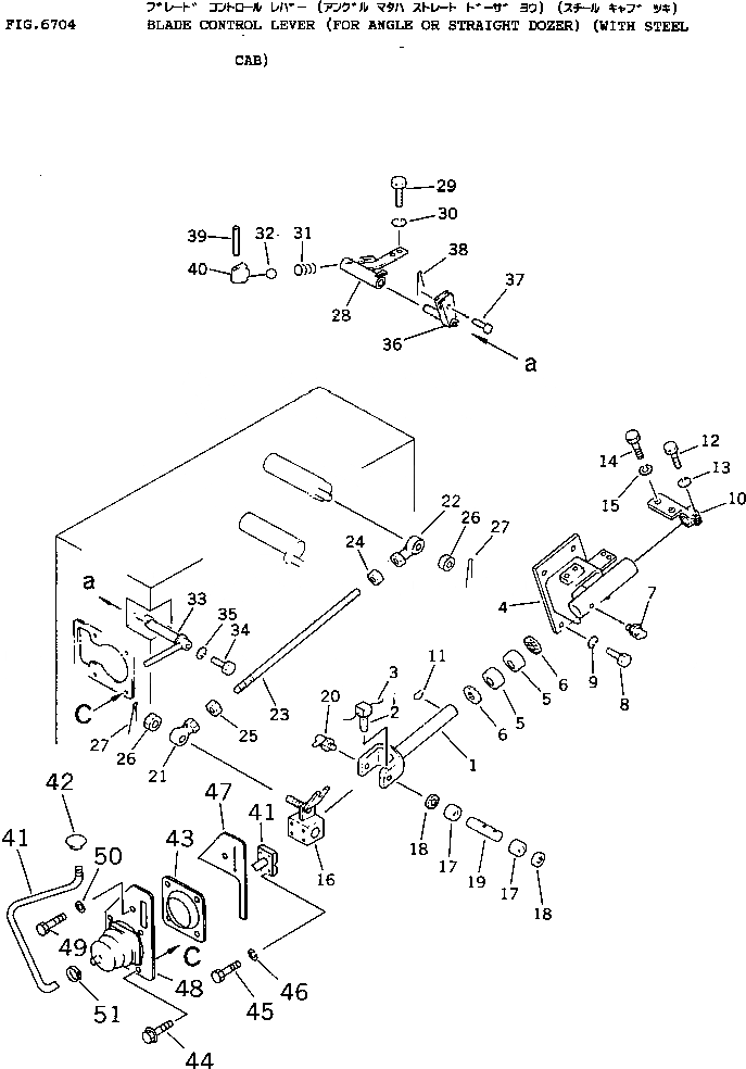 Схема запчастей Komatsu D60A-11D - РЫЧАГ УПРАВЛЕНИЯ ОТВАЛОМ (ДЛЯ ANGLE ИЛИ ПРЯМ. DOZER) (С STEEL  КАБИНА) УПРАВЛ-Е РАБОЧИМ ОБОРУДОВАНИЕМ