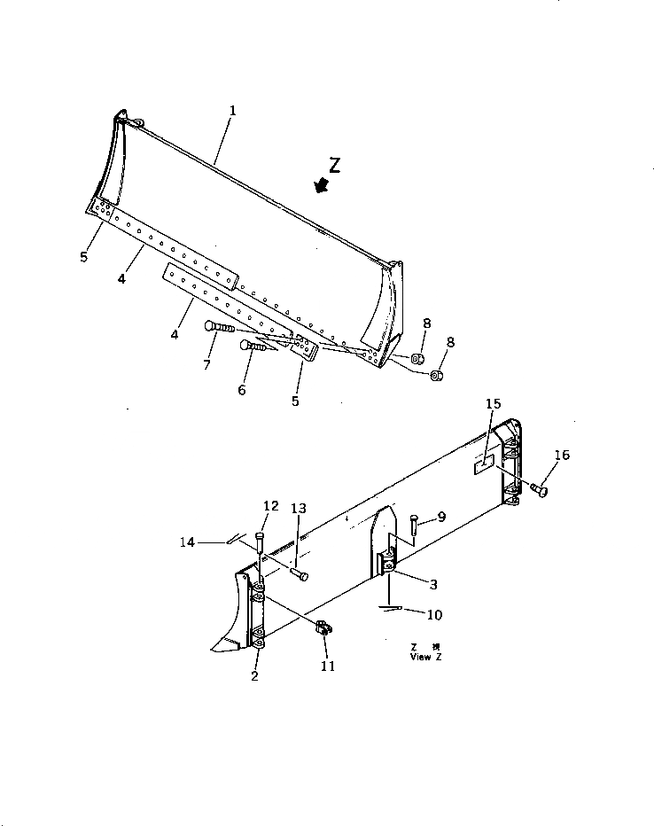 Схема запчастей Komatsu D60A-11D - ОТВАЛ С ИЗМ. УГЛОМ ПОВОРОТА (ДЛЯ ПОВОРОТНОГО ОТВАЛА) РАБОЧЕЕ ОБОРУДОВАНИЕ