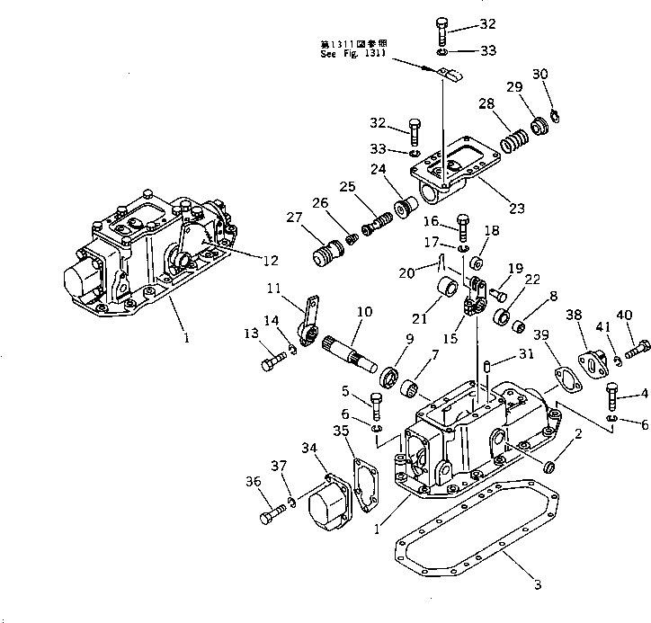 Схема запчастей Komatsu D60A-11 - РУЛЕВ. УПРАВЛЕНИЕ КОРПУС COVER ОСНОВН. МУФТА¤ ГТР CONVERTOR¤ T/M¤ РУЛЕВ. УПРАВЛЕНИЕ И КОНЕЧНАЯ ПЕРЕДАЧА