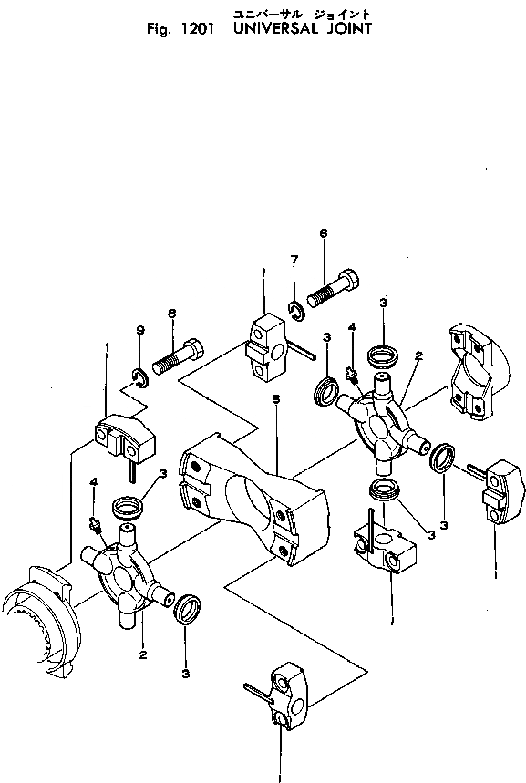Схема запчастей Komatsu D60A-6 - КРЕСТОВИНА ОСНОВН. МУФТА И ТРАНСМИССИЯ