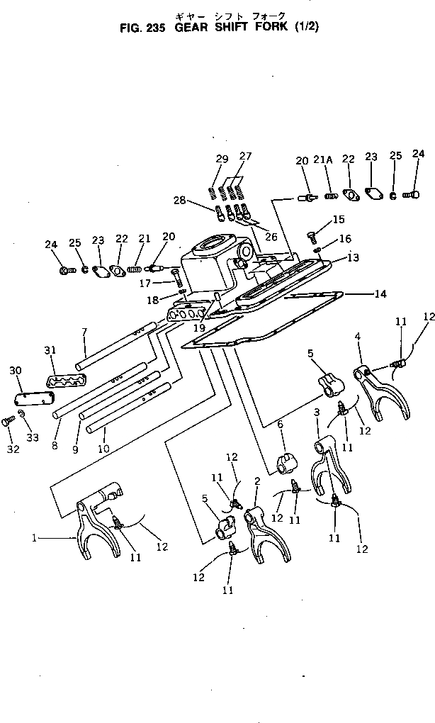 Схема запчастей Komatsu D60A-8 - ПЕРЕКЛЮЧ-Е ПЕРЕДАЧ ВИЛЫ (/) ОСНОВН. МУФТА И ТРАНСМИССИЯ